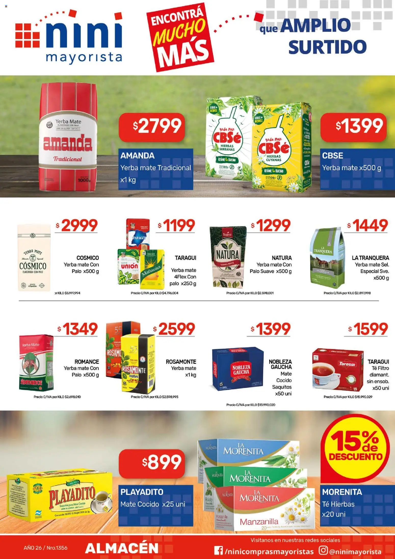 NINI Mayorista ofertas │ válido desde el 20.04.2026 | Página: 26 | Productos: Mate, Yerba, Té, Mate cocido