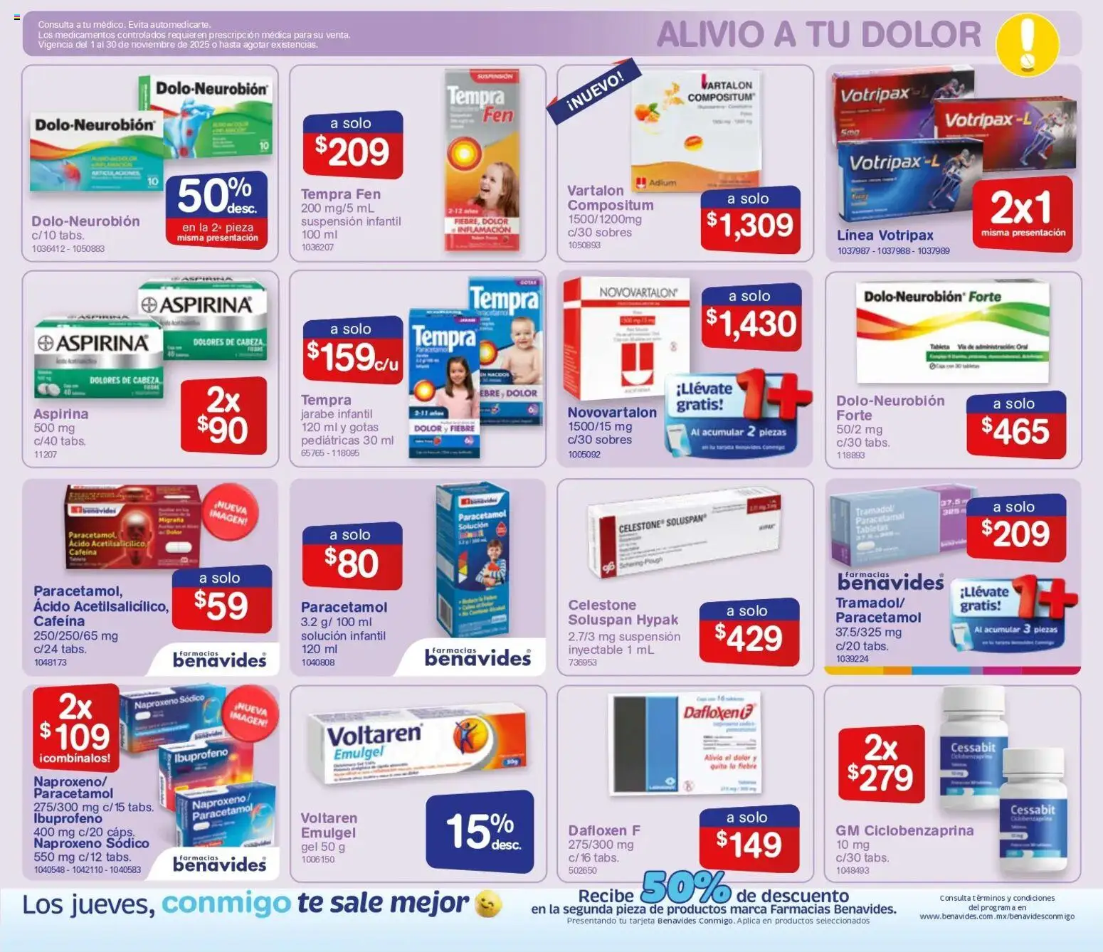 Nuevas ofertas de Farmacia Benavides válidas en toda la República Mexicana desde el 01.11.2025. ¡Encuentra las mejores ofertas en Farmacia Benavides catálogo! | Página: 5 | Productos: Té, Tableta