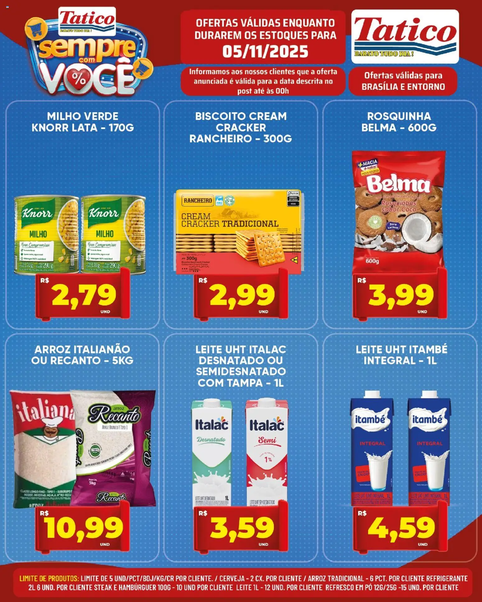 Tatico Folheto - válido de 06.11.2025 | Página: 28 | Produtos: Leite, Cerveja, Arroz, Cream cracker