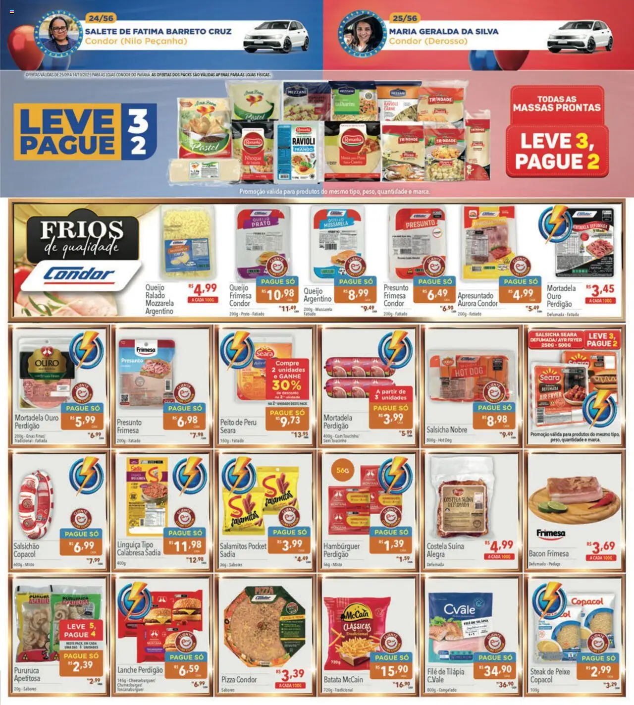 Supermercados Condor Folheto - válido de 25.09.2025 | Página: 15 | Produtos: Queijo, Mortadela, Carne, Mussarela