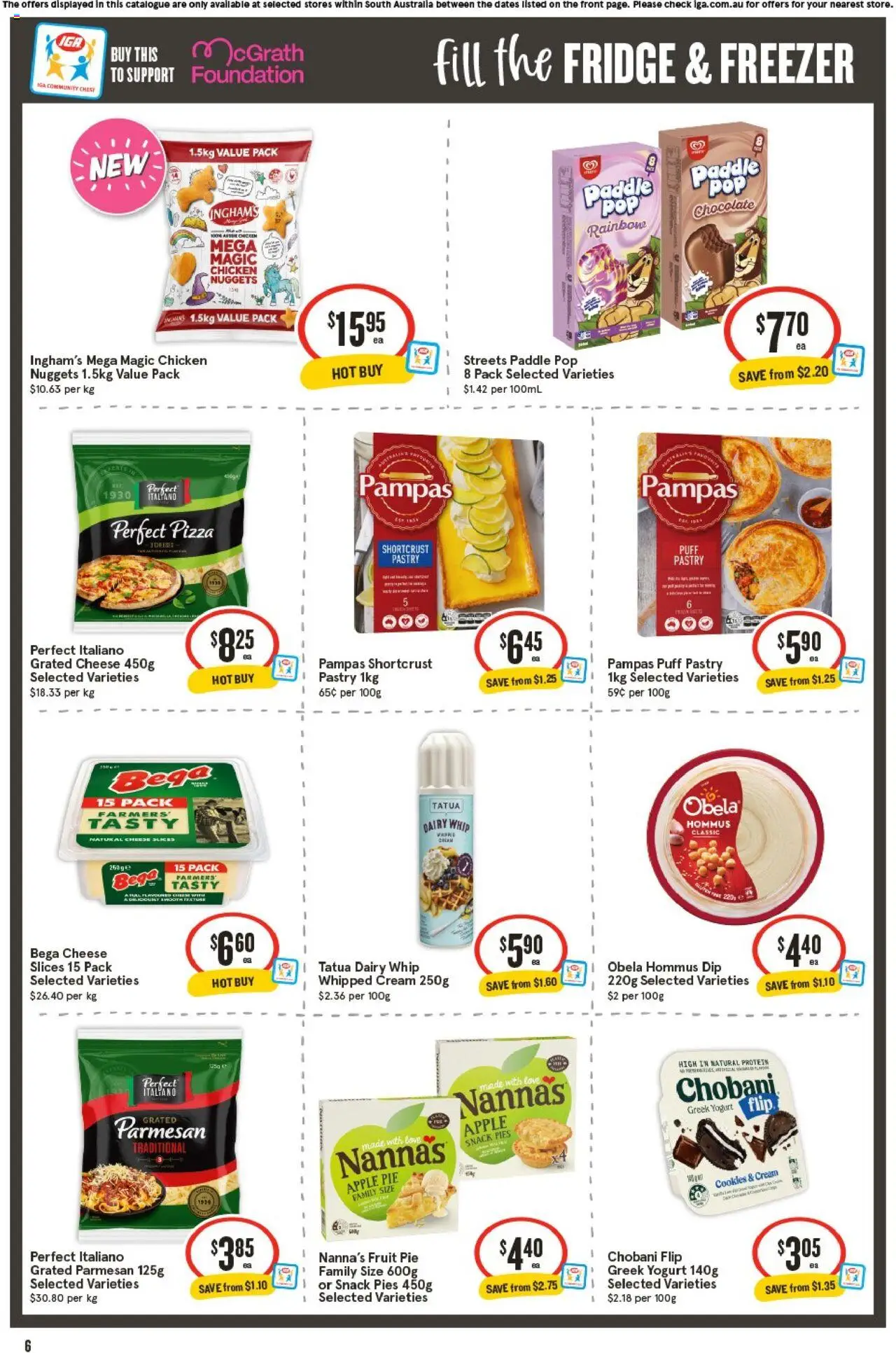 IGA catalogue - valid from 24.09.2025 | Page: 6 | Products: Dairy, Pizza, Pastry, Fridge