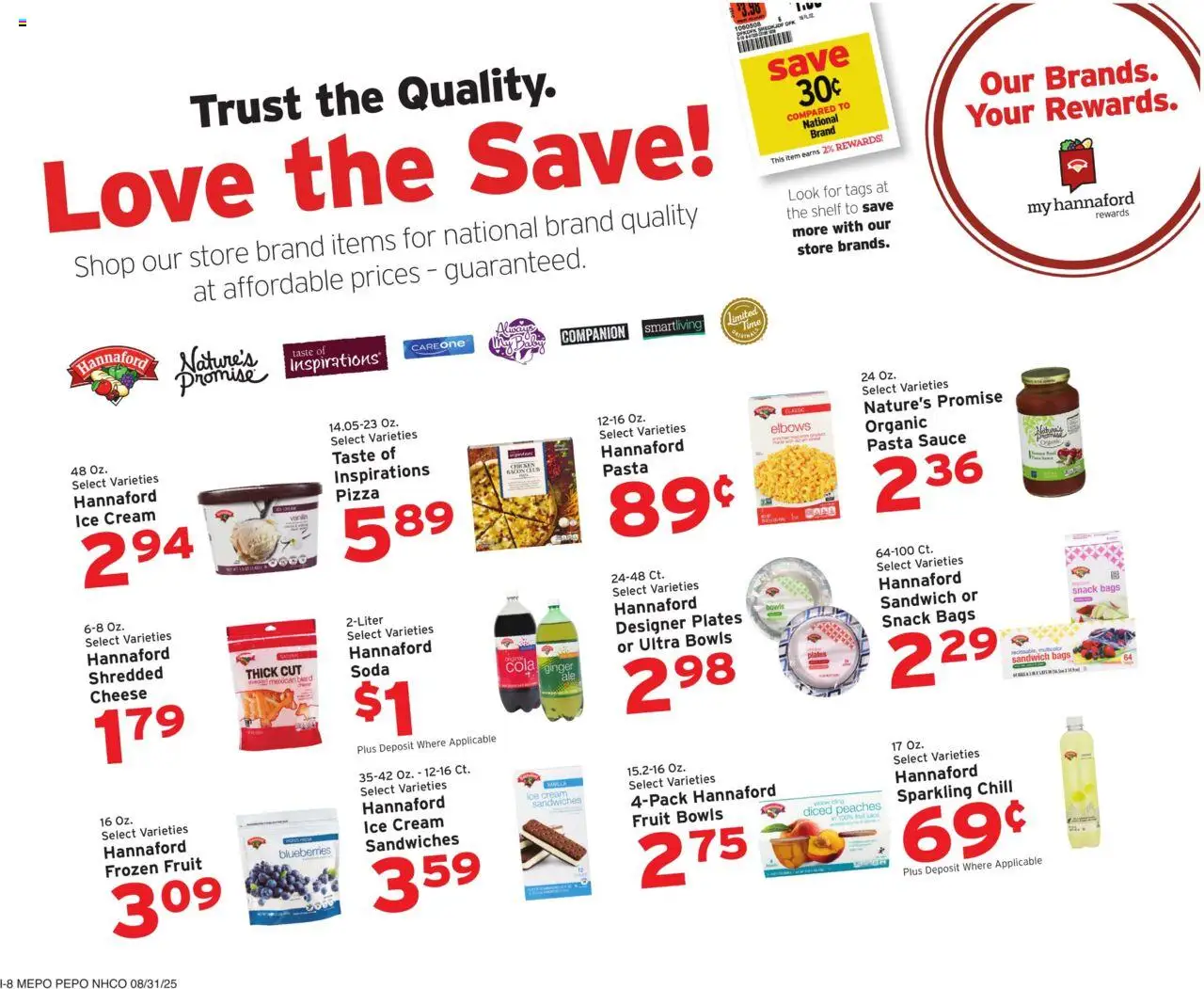 Hannaford Weekly Ad - valid from 31.08.2025 | Page: 16 | Products: Shelf, Cream, Ice cream, Sauce
