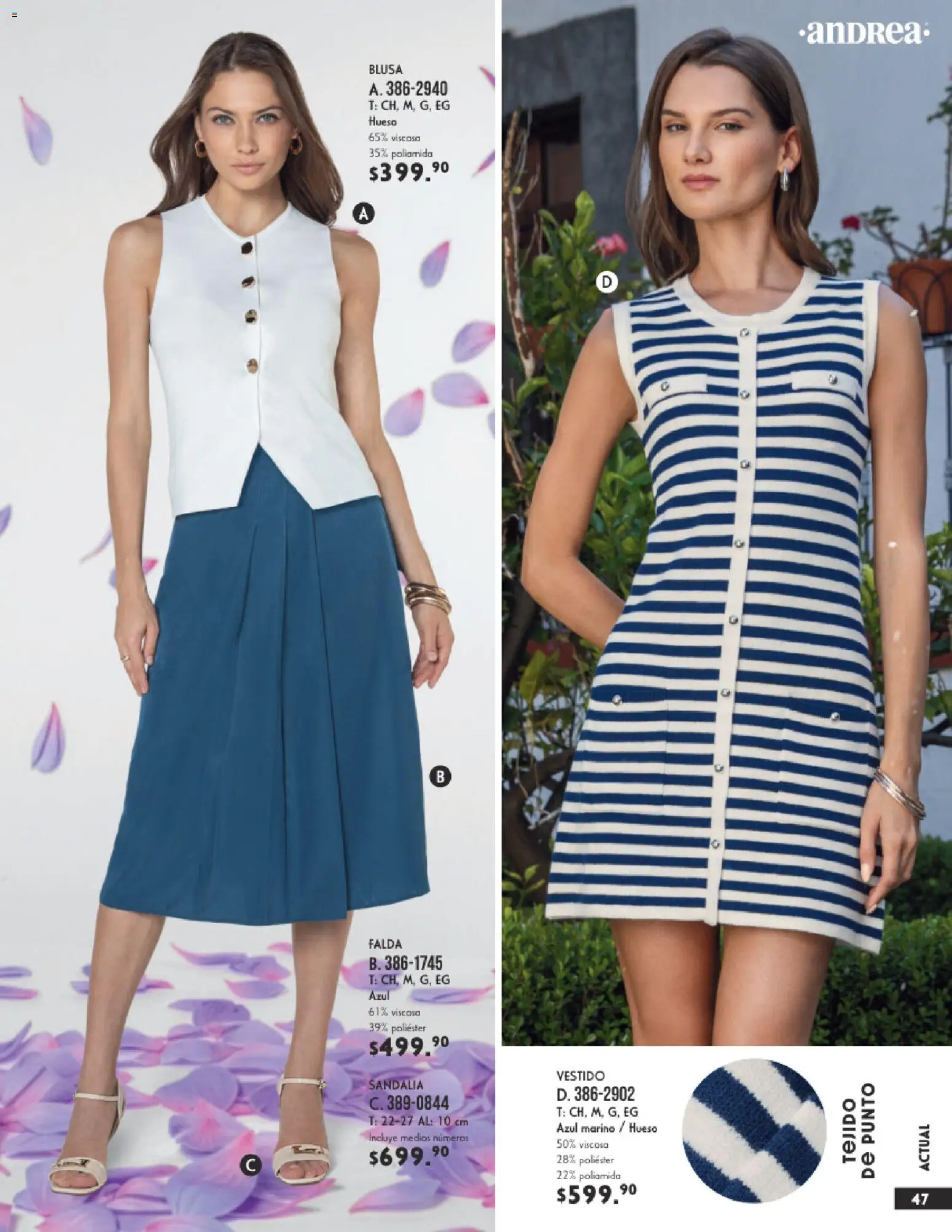Nuevas ofertas de Andrea válidas en toda la República Mexicana desde el 25.01.2026. ¡Encuentra las mejores ofertas en Andrea catálogo Vestir! | Página: 47 | Productos: Blusa, Vestido, Falda
