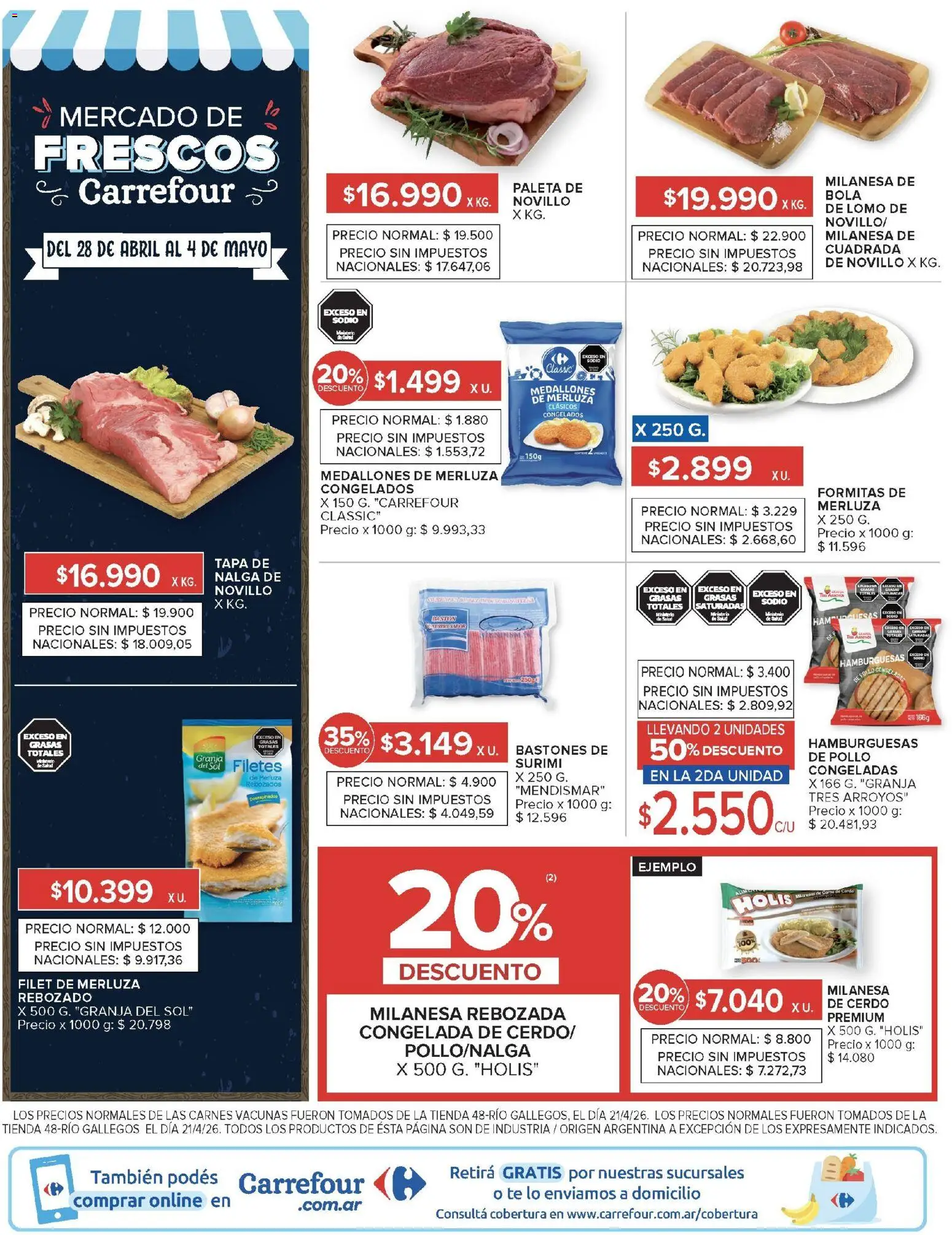 Carrefour Market catálogo │ válido desde el 28.04.2026 | Página: 13 | Productos: Pollo, Milanesa, Paleta, Cerdo
