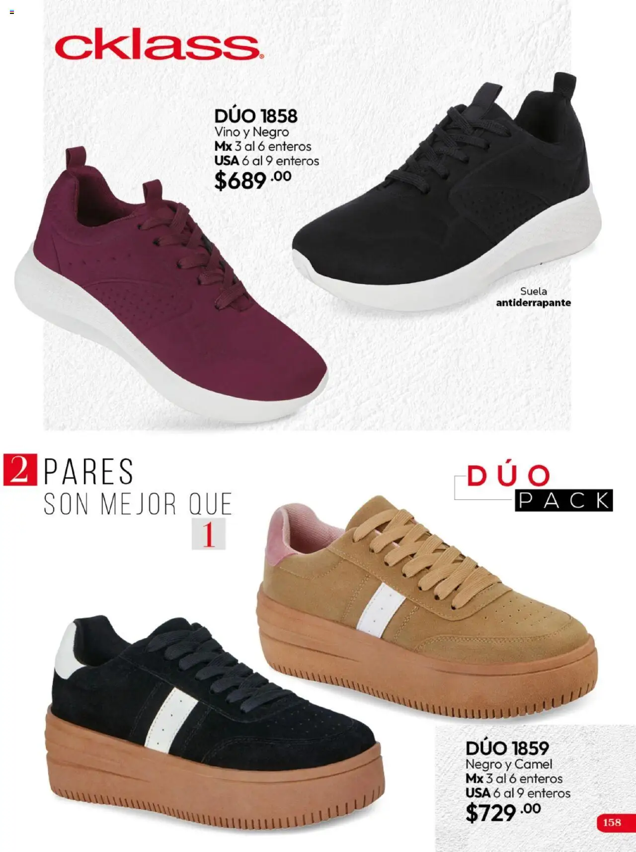 Nuevas ofertas de Cklass válidas en toda la República Mexicana desde el 16.09.2025. ¡Encuentra las mejores ofertas en Cklass - Catálogo Invierno Calzado! | Página: 159 | Productos: Vino