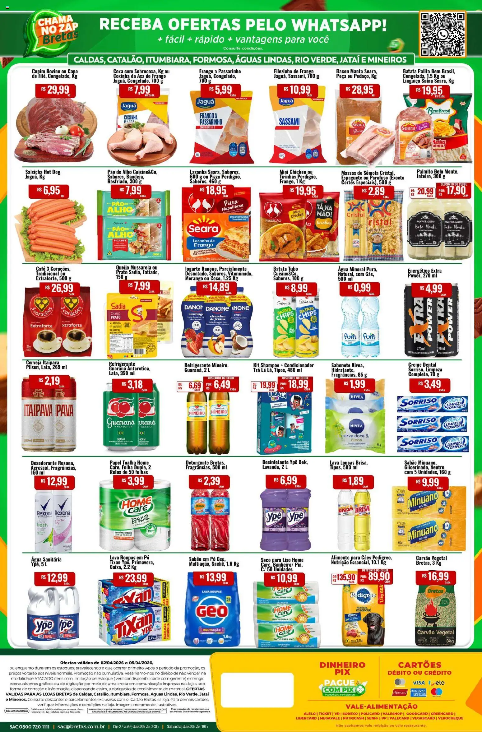 Bretas Folheto - válido de 02.04.2026 | Página: 2 | Produtos: Condicionador, Sabão em pó, Cerveja, Mussarela
