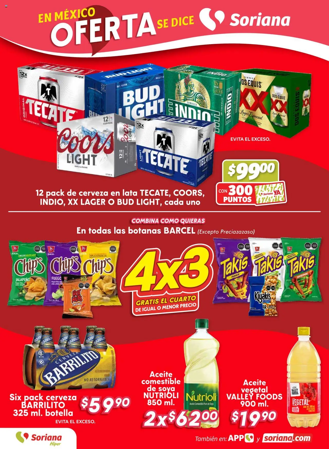 Nuevas ofertas de Soriana válidas en toda la República Mexicana desde el 25.09.2025. ¡Encuentra las mejores ofertas en Soriana - Folleto! | Página: 2 | Productos: Aceite, Cerveza, Botella