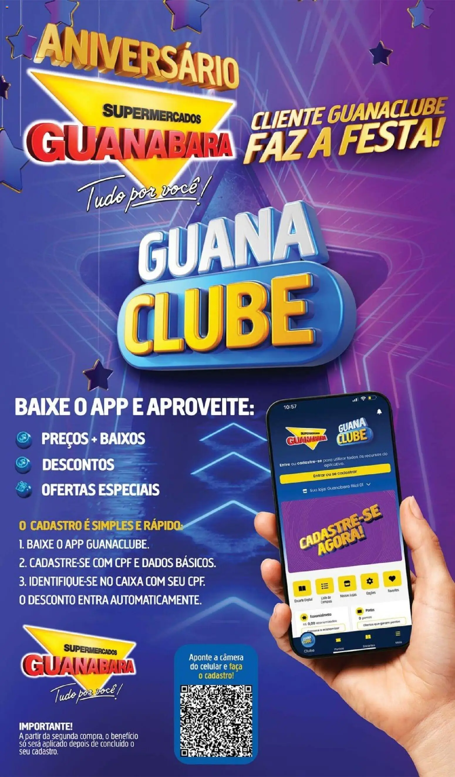 Supermercados Guanabara Folheto - válido de 22.10.2025 | Página: 6 | Produtos: Celular, Caixa, Faca, Câmera