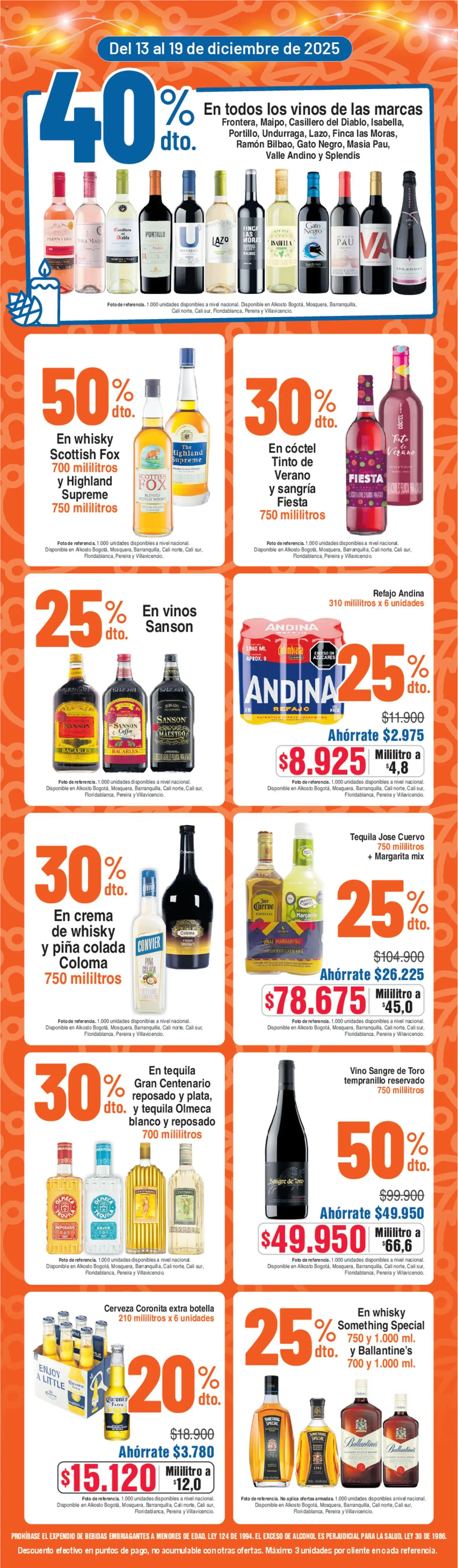 Alkosto revista - valida desde el 13.12.2025 | Página: 5 | Productos: Whisky, Botella, Tequila, Vino