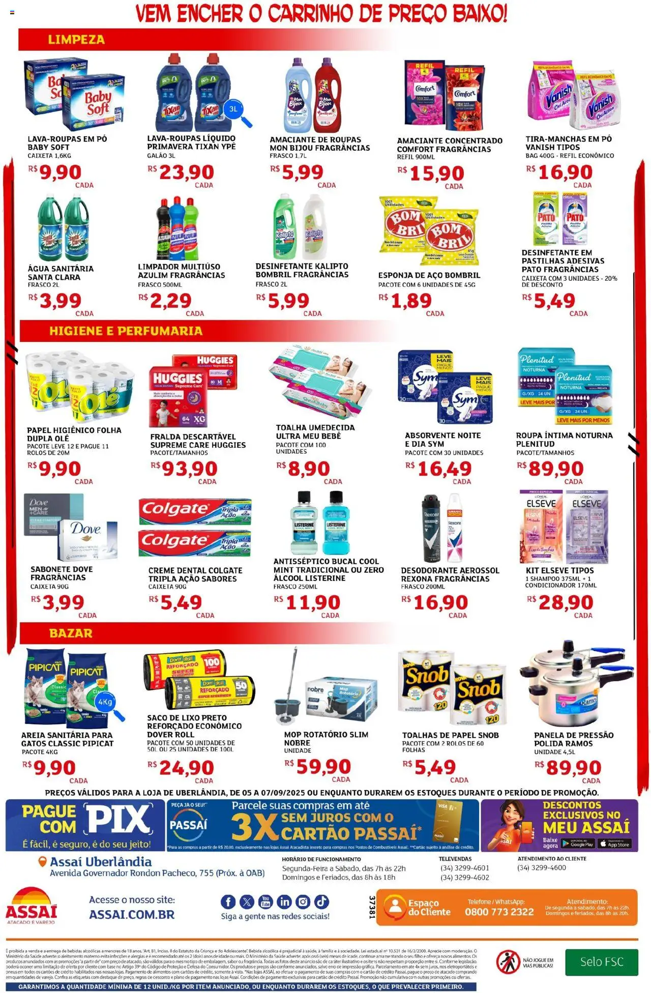 Assaí Atacadista Folheto - válido de 05.09.2025 | Página: 4 | Produtos: Azulim, Mop, Areia, Amaciante de roupas
