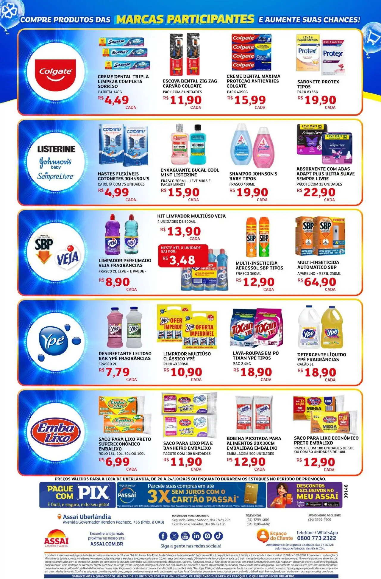 Assaí Atacadista Folheto - válido de 21.10.2025 | Página: 6 | Produtos: Limpador multiuso, Enxaguante bucal, Bebida, Pia
