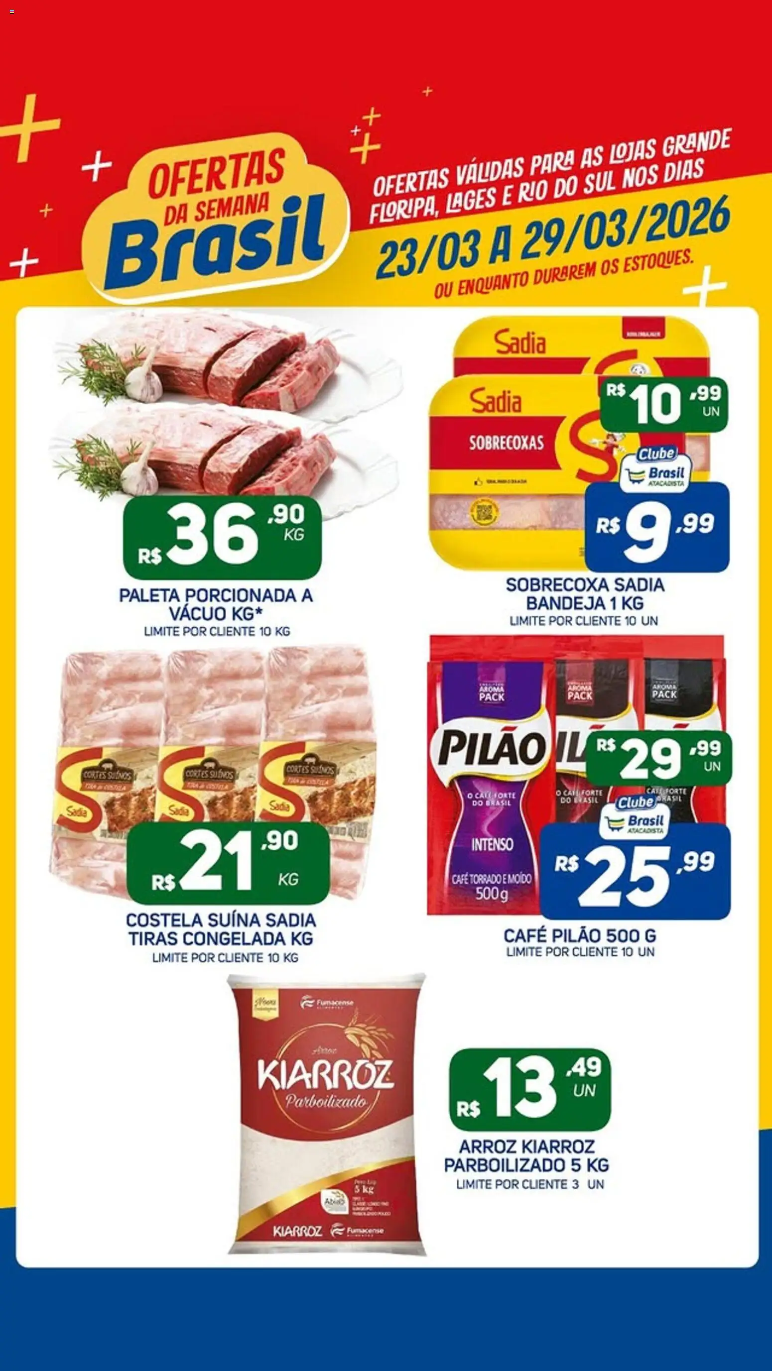 Brasil Atacadista Folheto - válido de 23.03.2026 | Página: 2 | Produtos: Café, Arroz, Bandeja, Café pilão