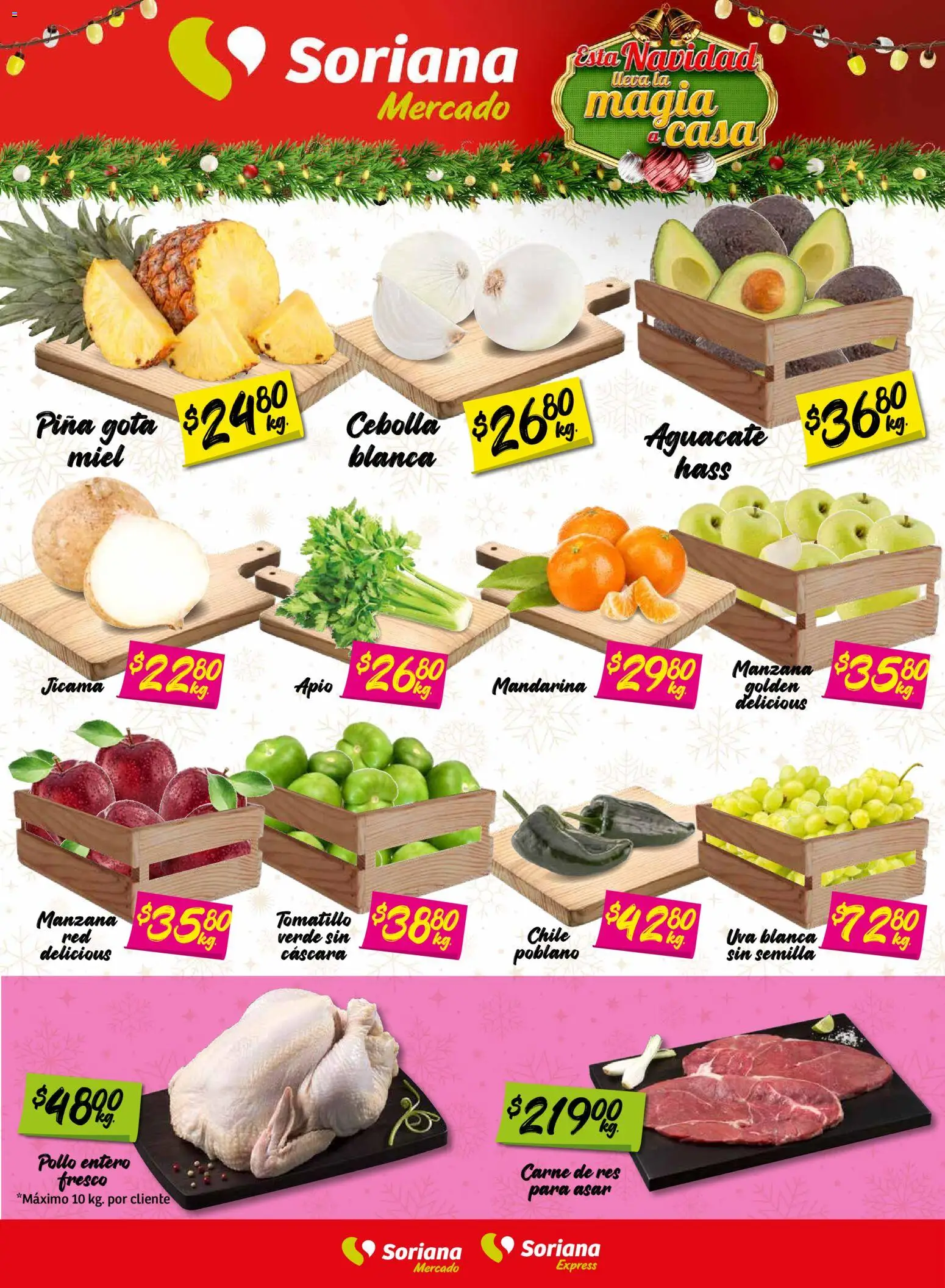 Nuevas ofertas de Soriana válidas en toda la República Mexicana desde el 28.11.2025. ¡Encuentra las mejores ofertas en Soriana - Fin de Semana Mercado: Tamaulipas! | Página: 6 | Productos: Apio, Manzana, Aguacate, Piña