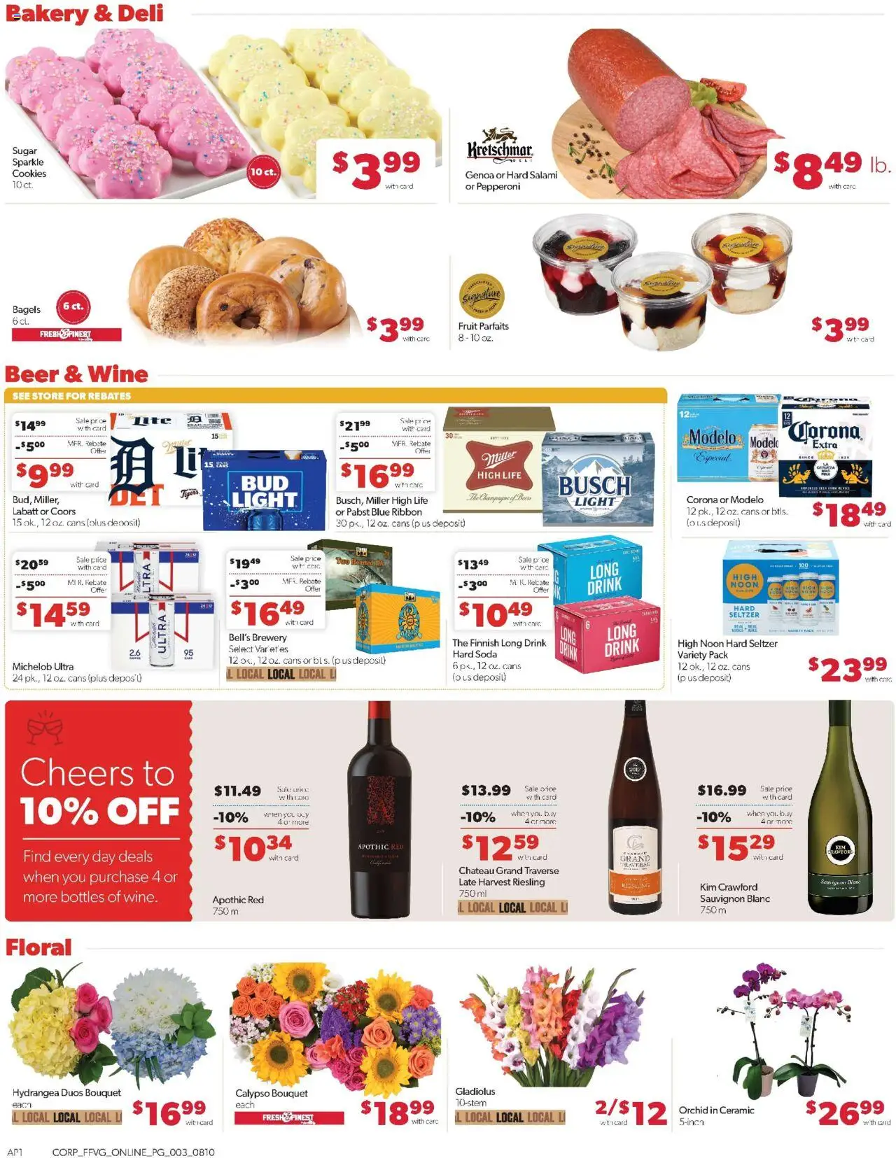 Family Fare Weekly Ad - valid from 10.08.2025 | Page: 9 | Products: Wine, Beer, Cookies, Sugar