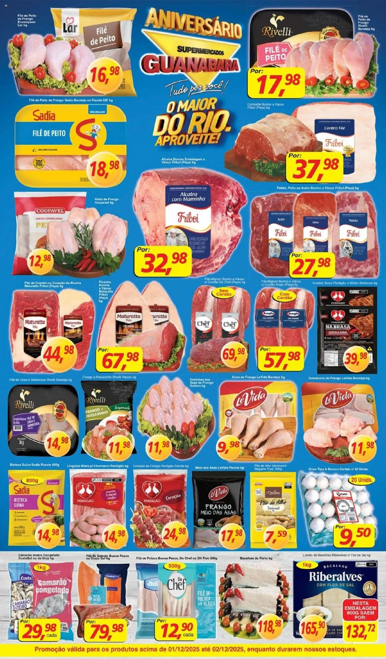 Supermercados Guanabara Folheto - válido de 01.12.2025 | Página: 5 | Produtos: Linguiça, Alcatra, Bandeja, Frango