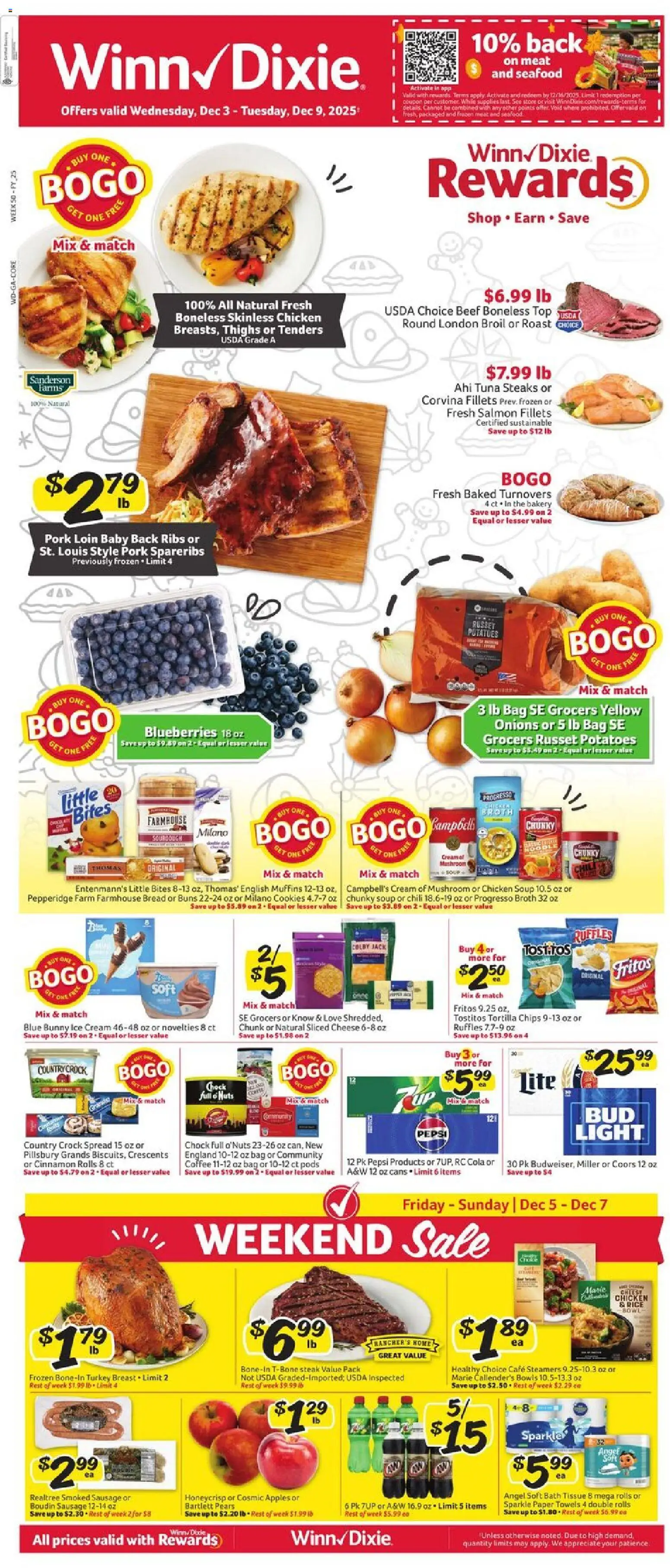 Winn Dixie Weekly Circular - GA - valid from 03.12.2025 | Page: 1 | Products: Bath, Cheese, Bread, Rice