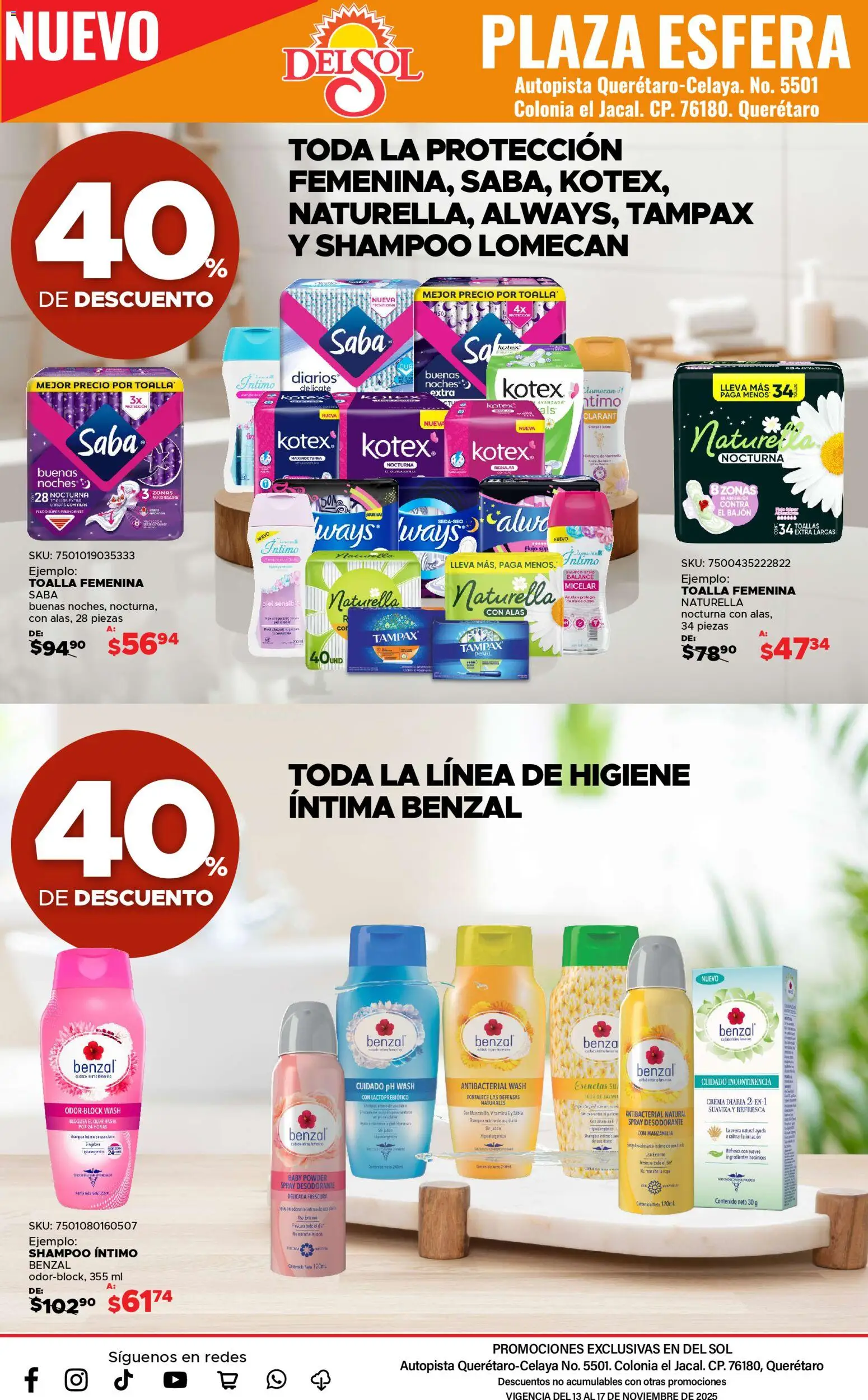 Nuevas ofertas de Del Sol y Woolworth válidas en toda la República Mexicana desde el 13.11.2025. ¡Encuentra las mejores ofertas en Del Sol y Woolworth catálogo Apertura Querétaro Esfera 1201! | Página: 43 | Productos: Crema, Esencias, Toalla, Toallas