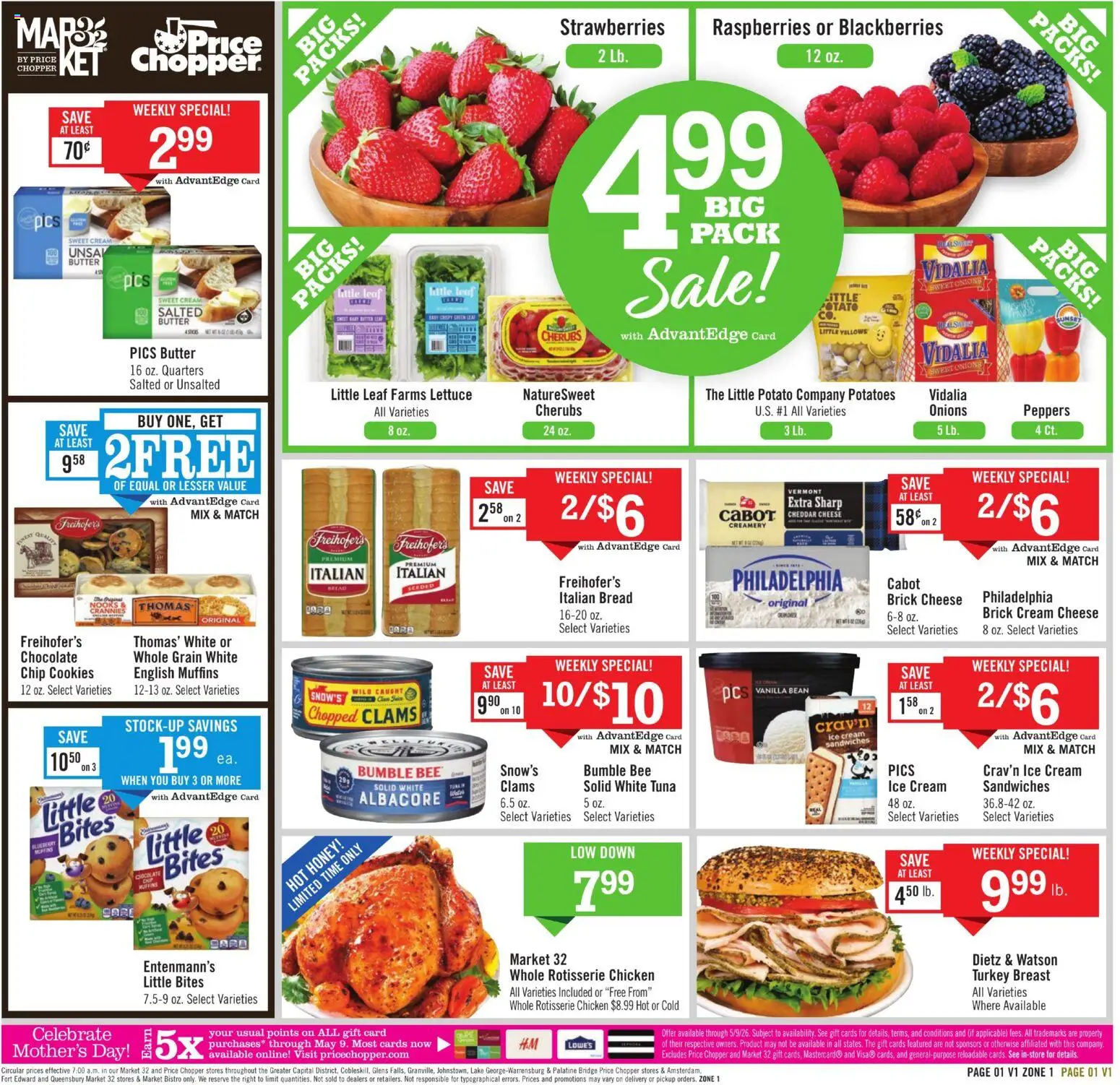 Price Chopper Weekly Ad - valid from 26.04.2026 | Page: 1 | Products: Peppers, Chocolate, Strawberries, Ice cream