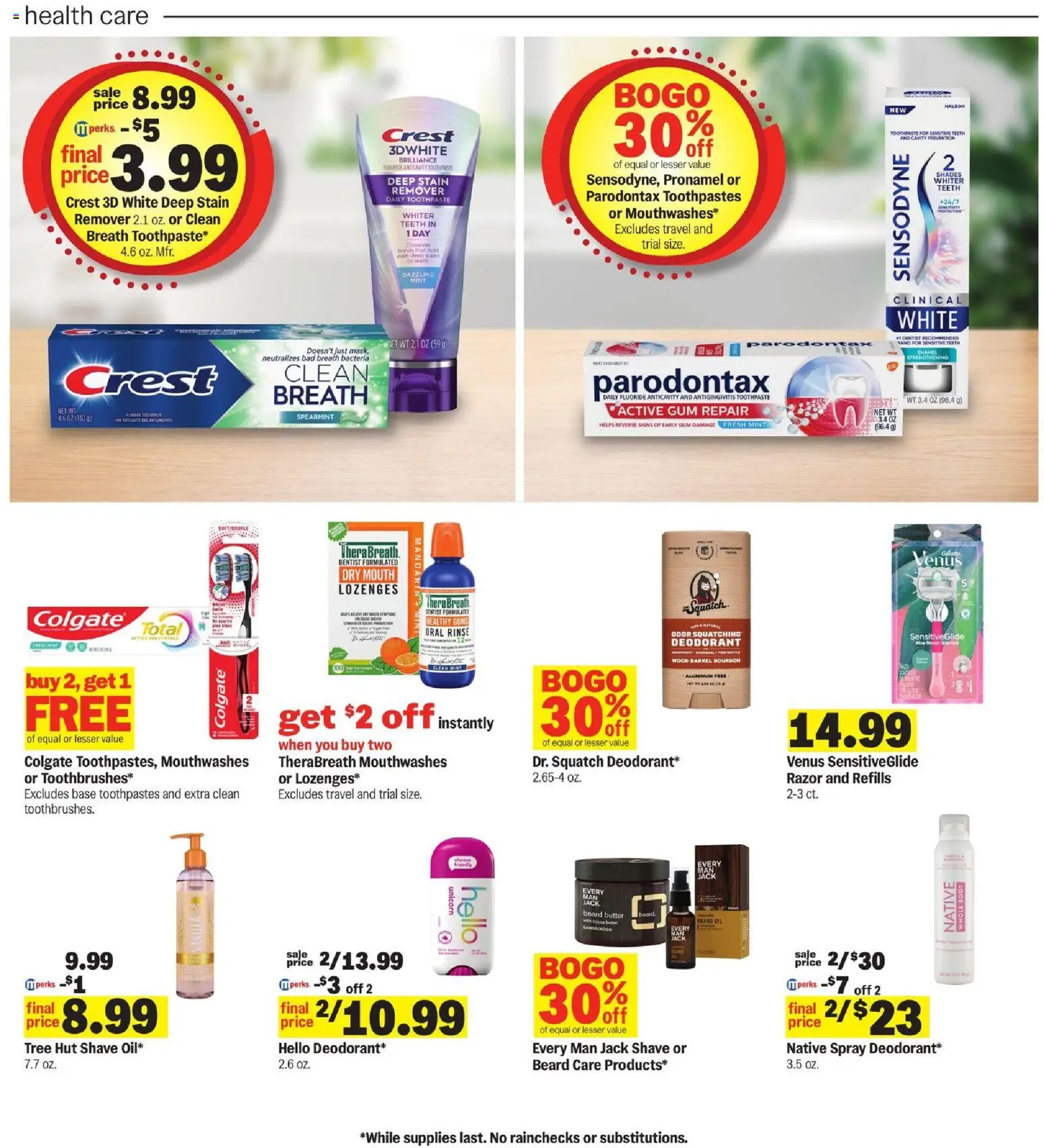 Meijer Weekly Ad - MI - valid from 22.04.2026 | Page: 36 | Products: Butter, Deodorant, Toothpaste, Stain remover