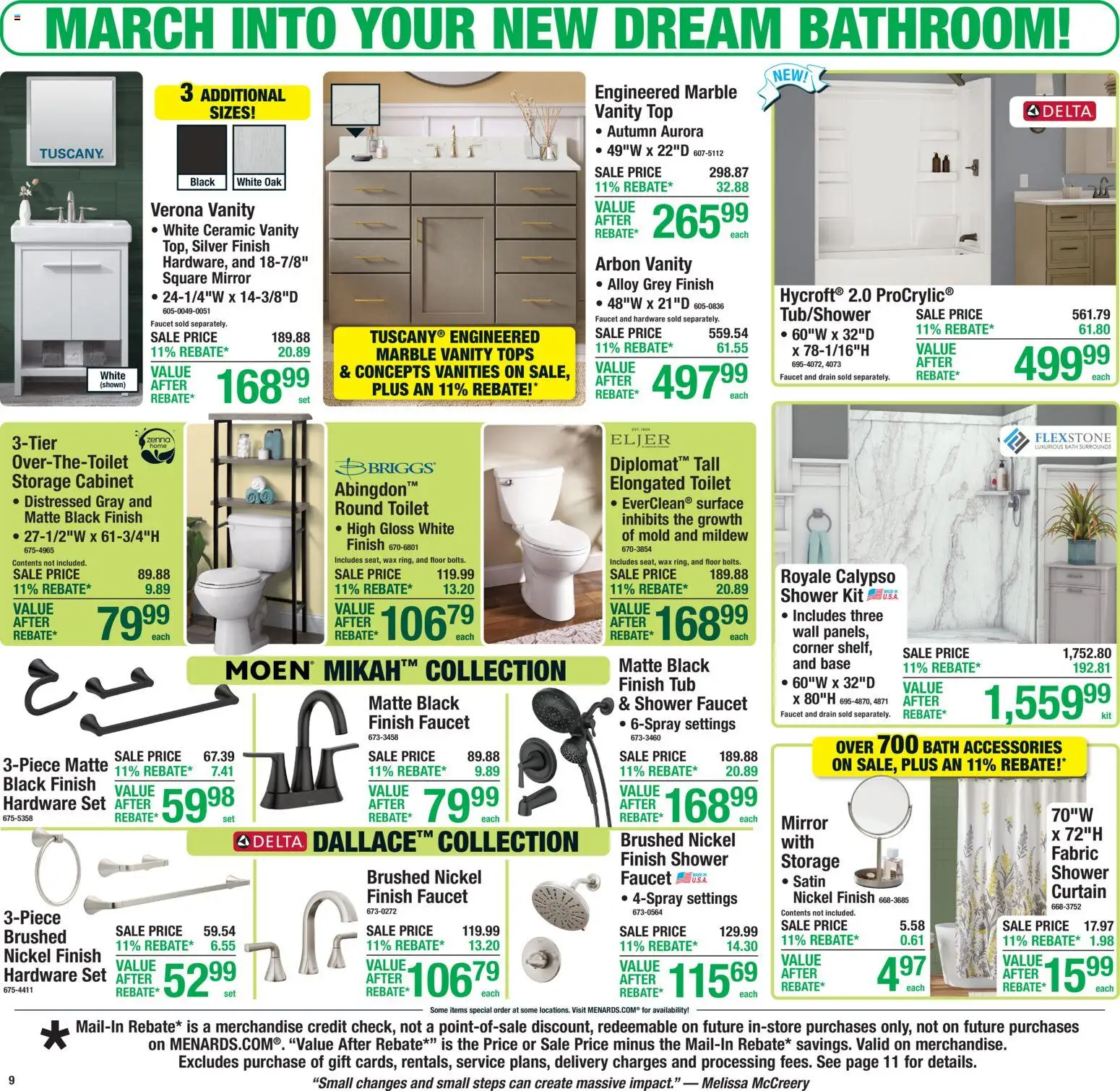 Menards Weekly Ad - valid from 25.02.2026 | Page: 13 | Products: Bath, Shower, Mirror