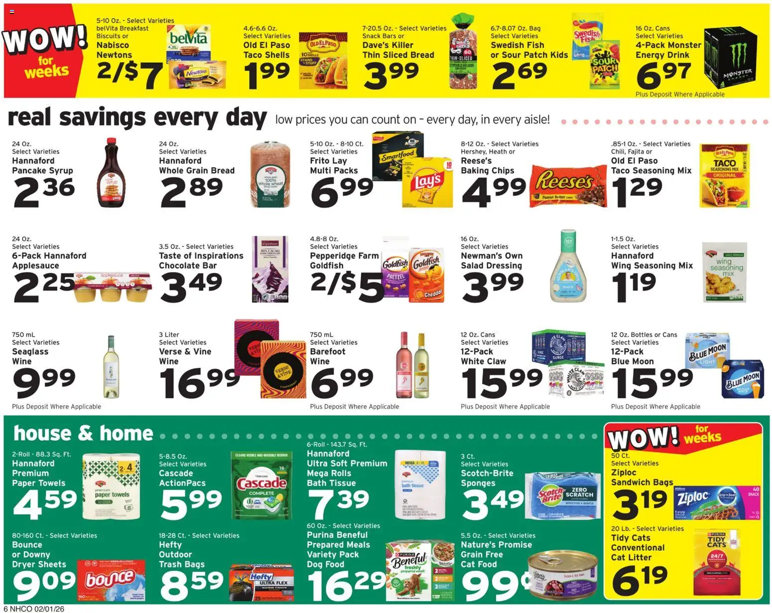 Hannaford Weekly Ad - valid from 01.02.2026 | Page: 8 | Products: Cat Food, Cat Litter, Chips, Bag