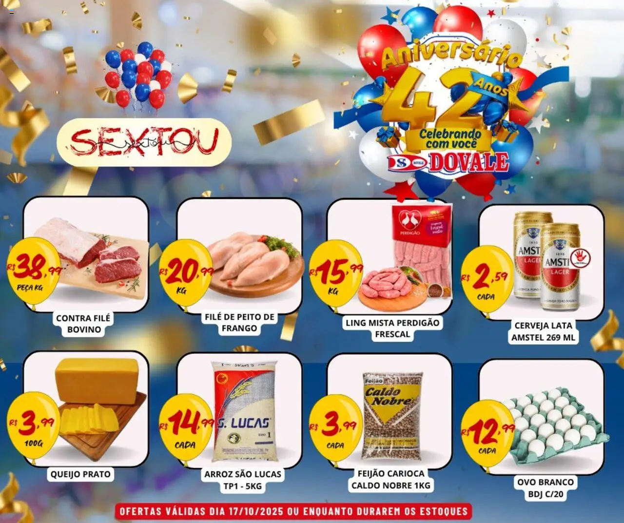 Dovale Folheto - válido de 17.10.2025 | Página: 1 | Produtos: Contra filé, Queijo, Arroz, Frango
