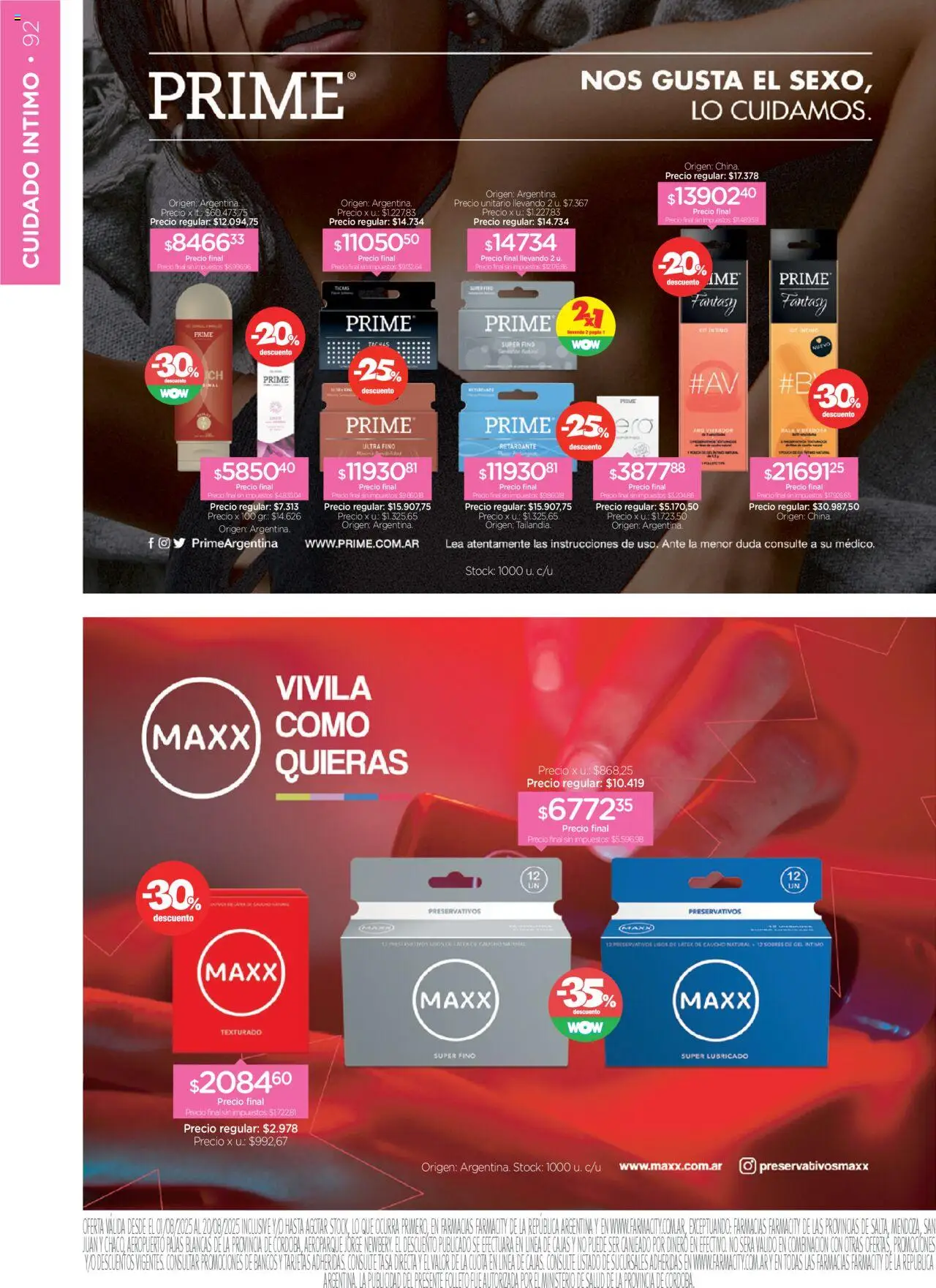Farmacity catálogo │ válido desde el 01.08.2025 | Página: 92 | Productos: Preservativos