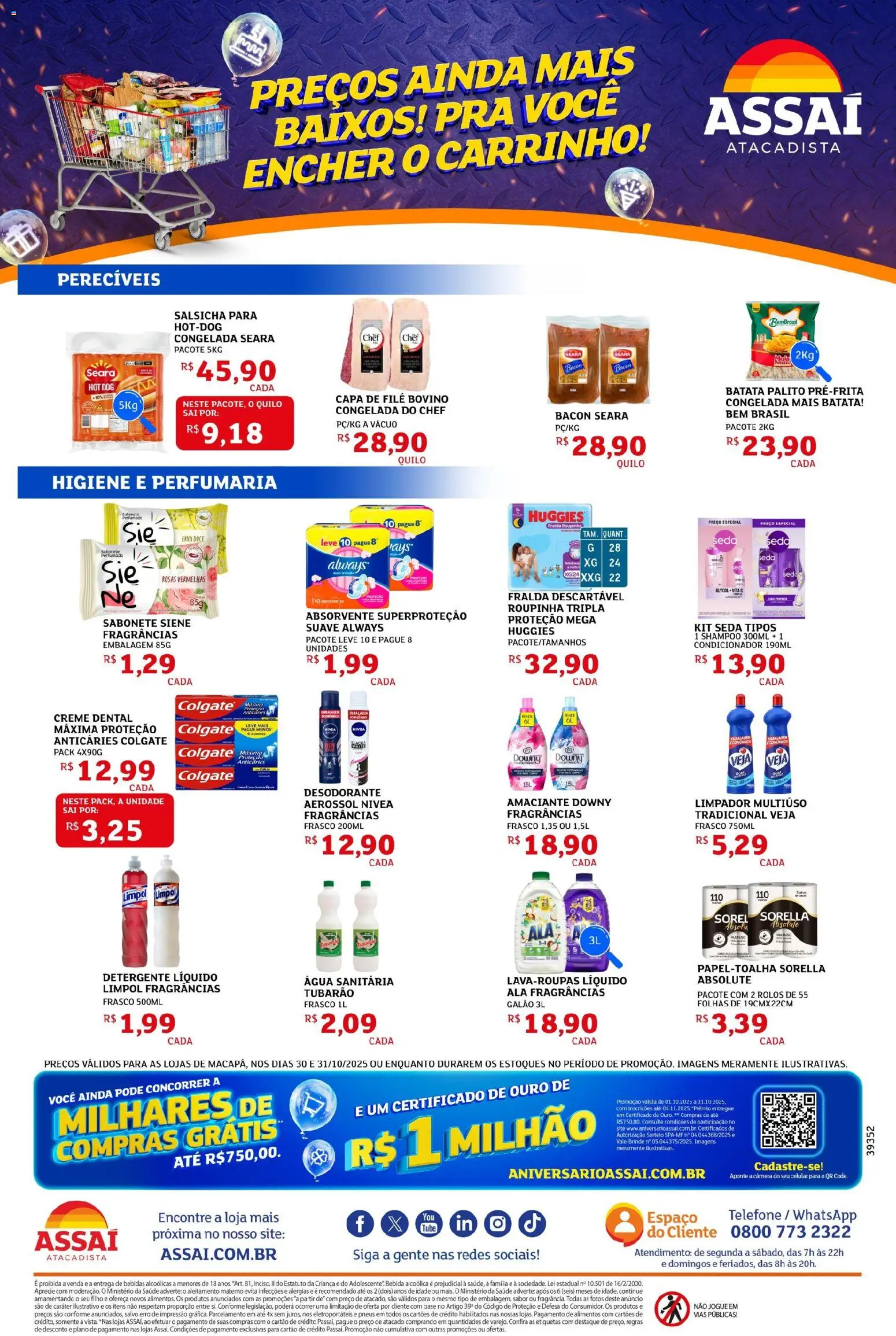 Assaí Atacadista Folheto - válido de 30.10.2025 | Página: 2 | Produtos: Shampoo, Condicionador, Carrinho, Creme dental