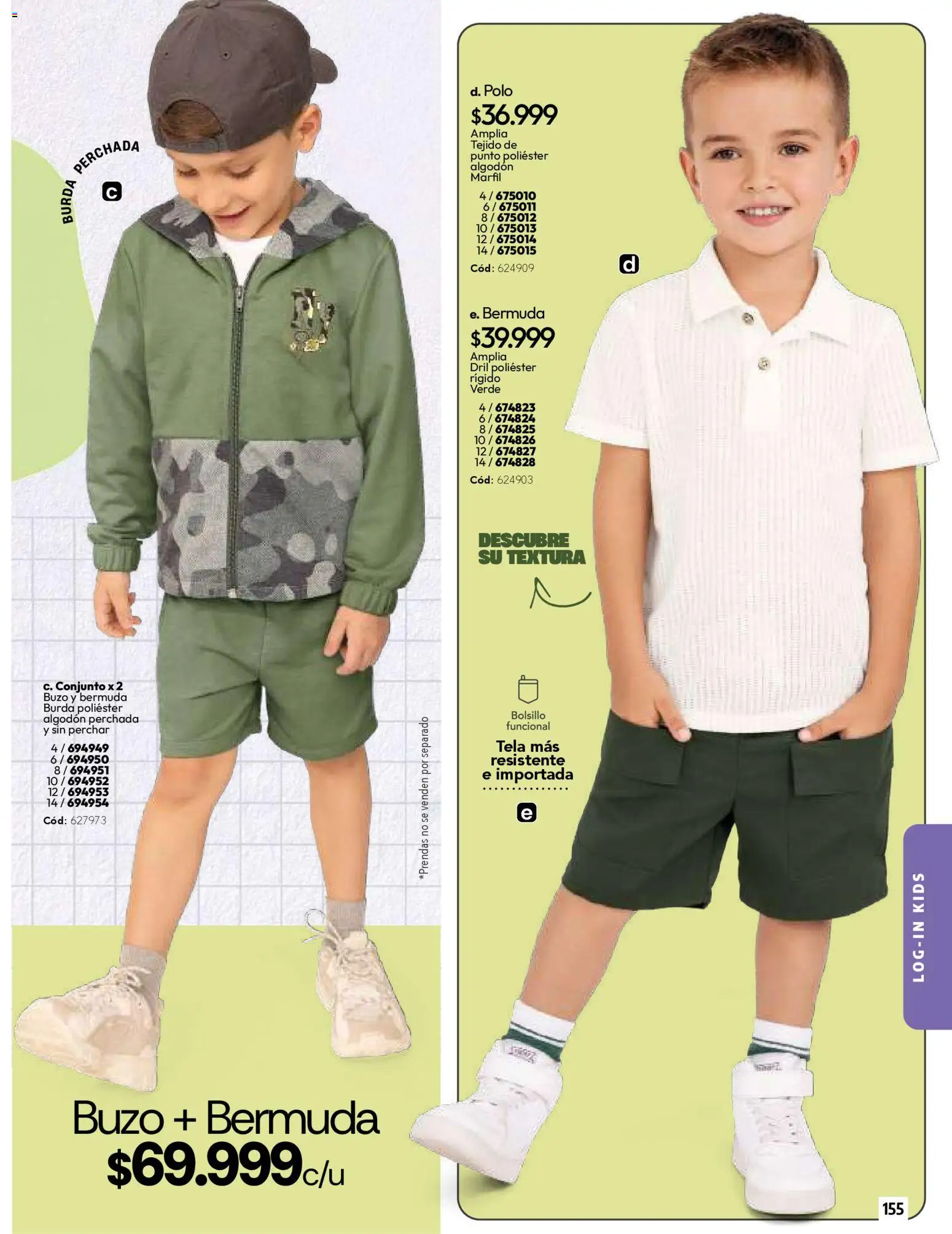 Carmel revista - valida desde el 01.03.2026 | Página: 155 | Productos: Algodón, Bermuda, Buzo, Conjunto