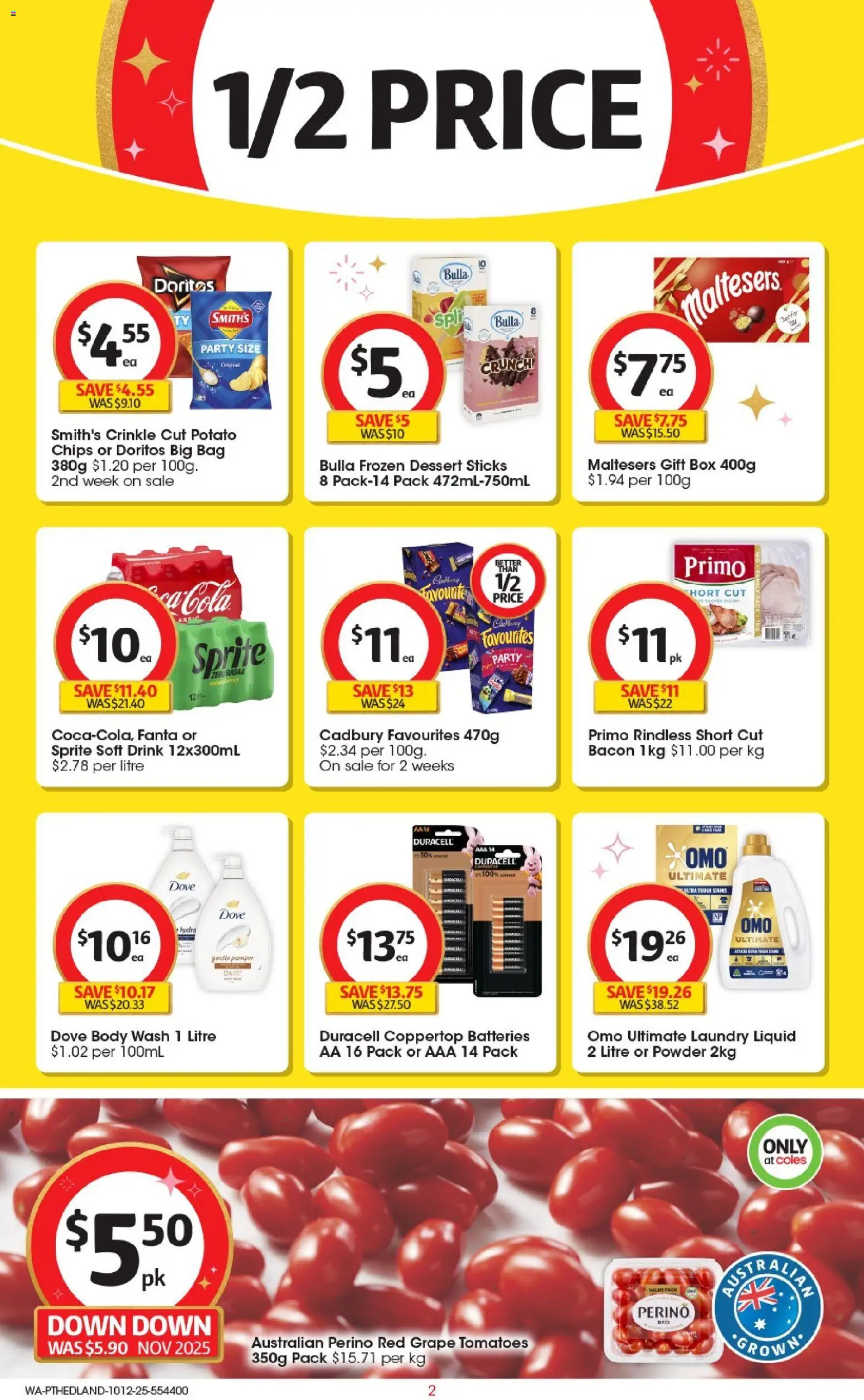 Coles catalogue - valid from 10.12.2025 | Page: 3 | Products: Powder, Tomatoes, Chips, Bag