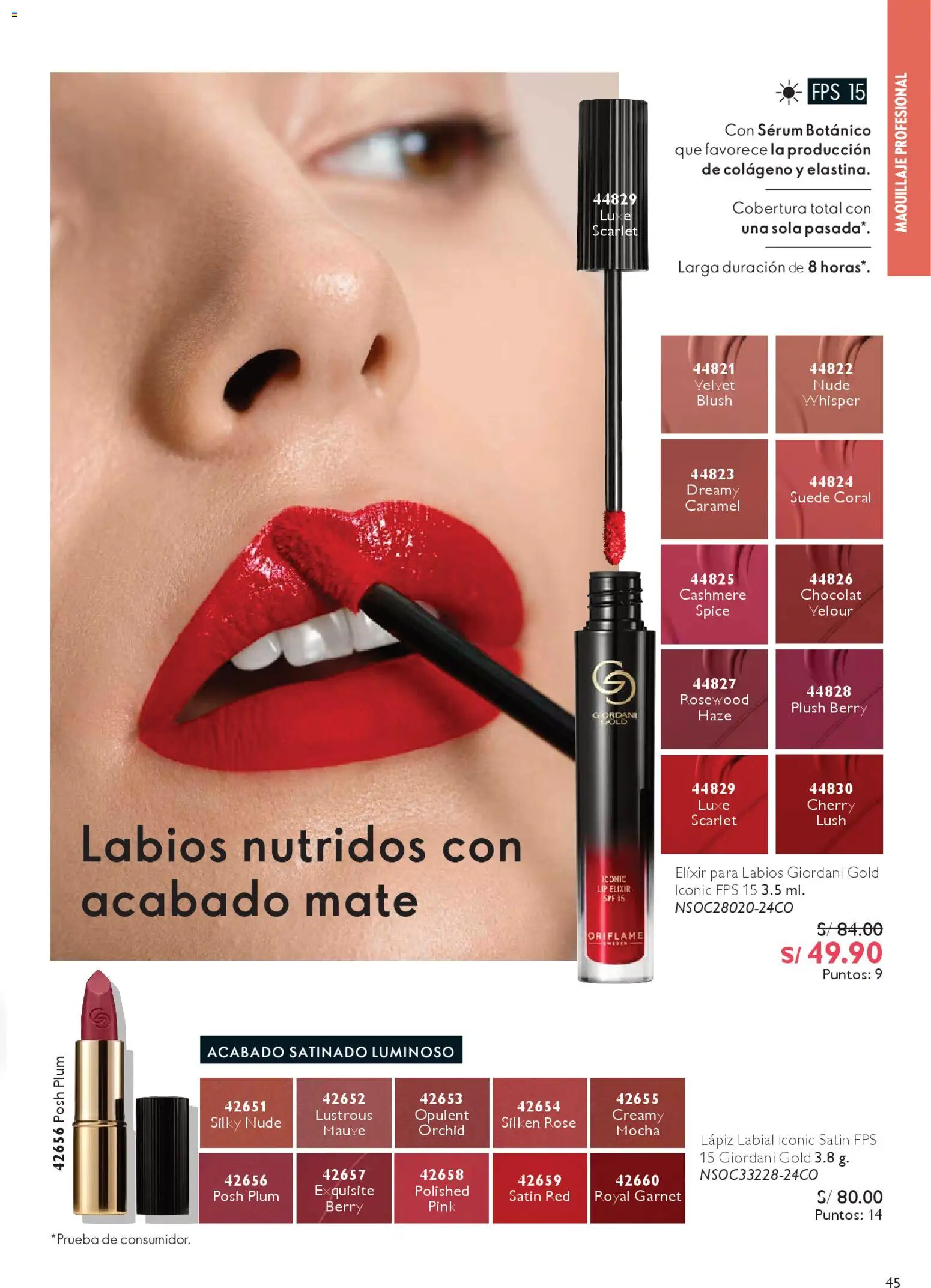 Catálogo Oriflame válido desde 14.02.2026 | Página: 45 | Productos: Lápiz labial, Maquillaje