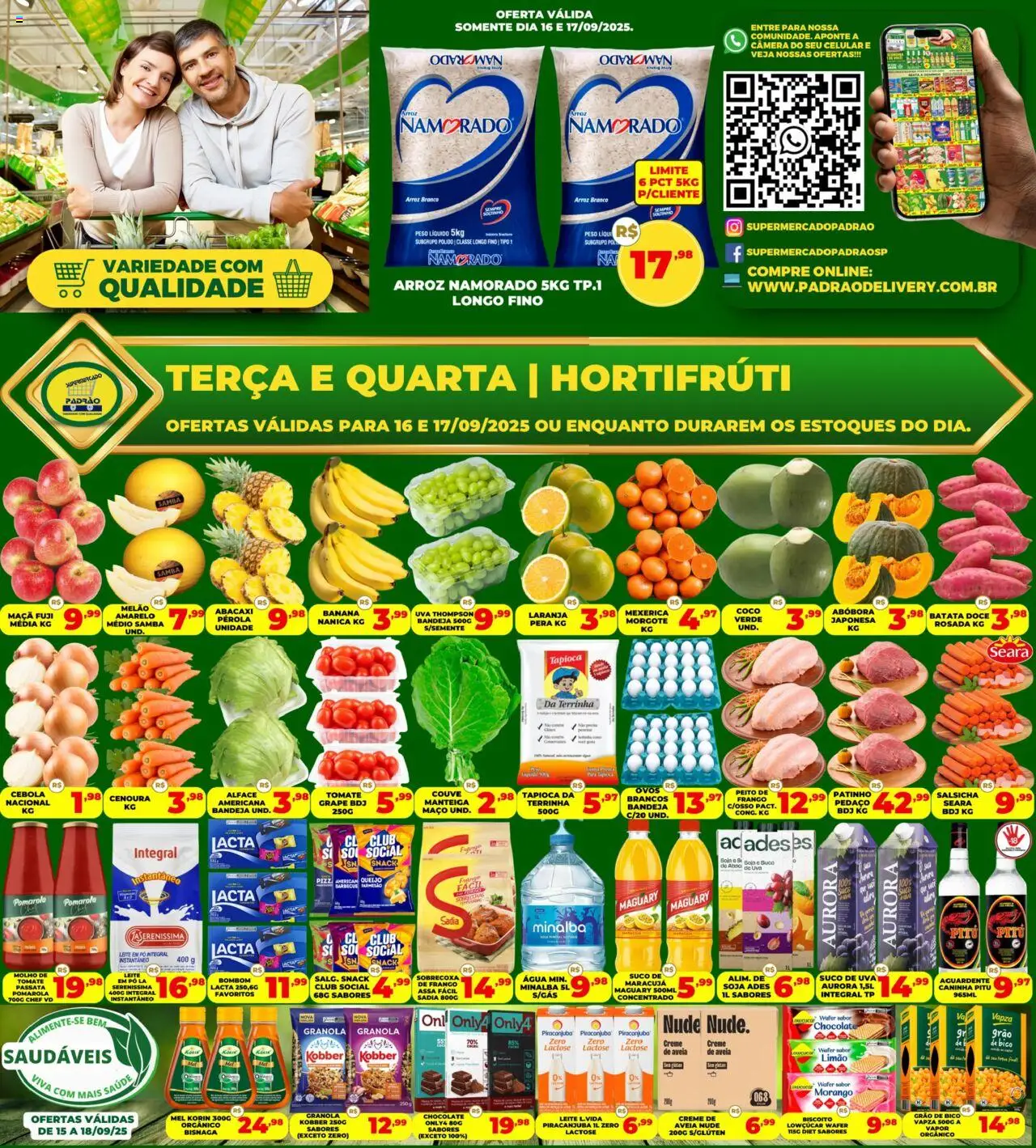 Supermercado Padrão Folheto - válido de 16.09.2025 | Página: 1 | Produtos: Pera, Abóbora, Ovos, Bombom
