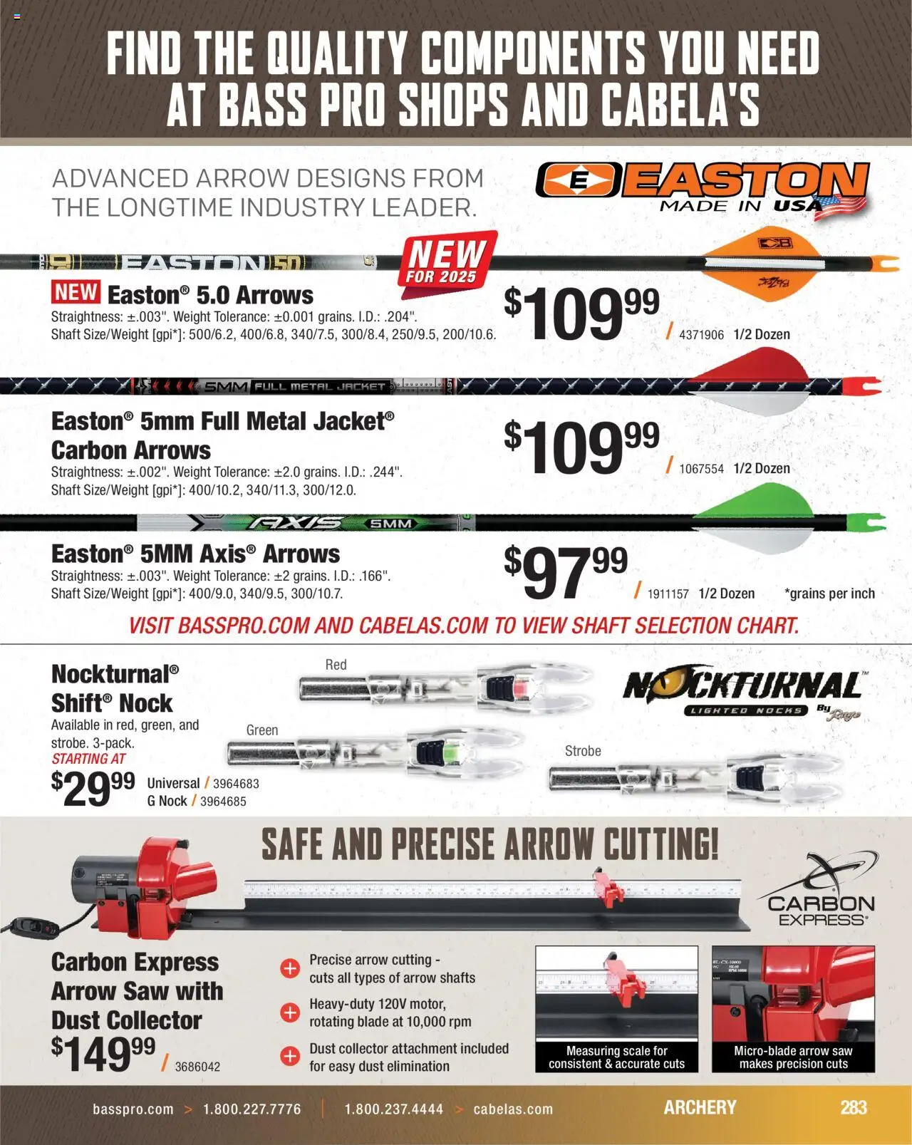 Cabela's Hunting Master 25 - valid from 11.08.2025 | Page: 283 | Products: Saw, Arrow, Archery, Weight