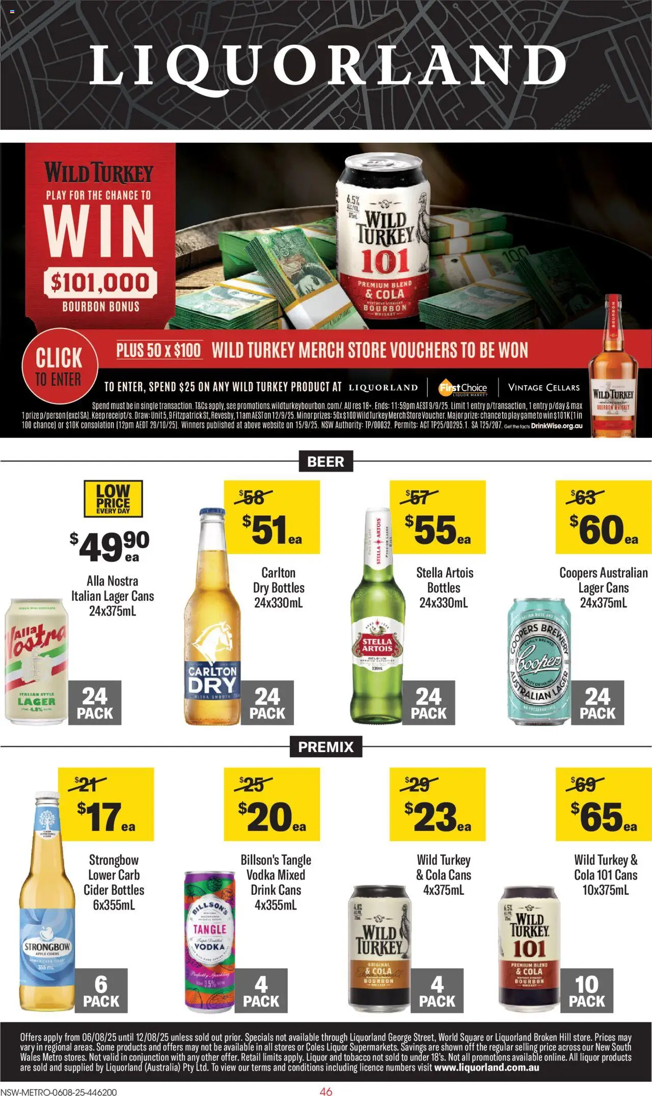 Liquorland catalogue - valid from 06.08.2025 | Page: 1 | Products: Bourbon, Vodka, Whiskey, Turkey
