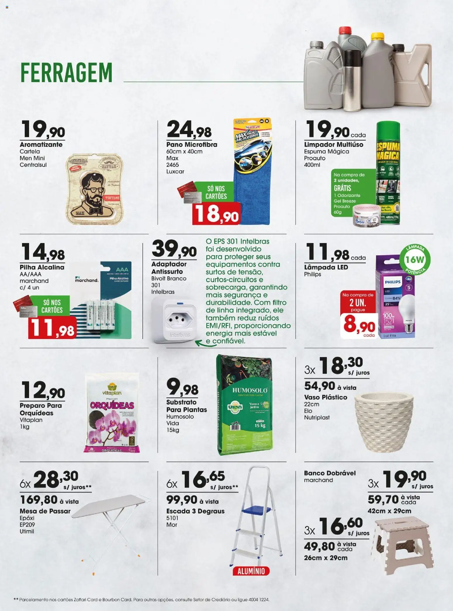 Zaffari Folheto - válido de 04.11.2025 | Página: 18 | Produtos: Lâmpada, Mesa, Vaso, Escada