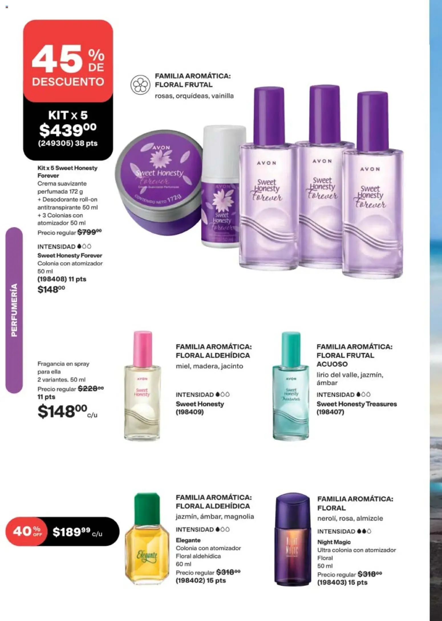 Nuevas ofertas de AVON válidas en toda la República Mexicana desde el 24.04.2026. ¡Encuentra las mejores ofertas en AVON campaña 7 2026! | Página: 84 | Productos: Desodorante, Antitranspirante, Suavizante, Fragancia