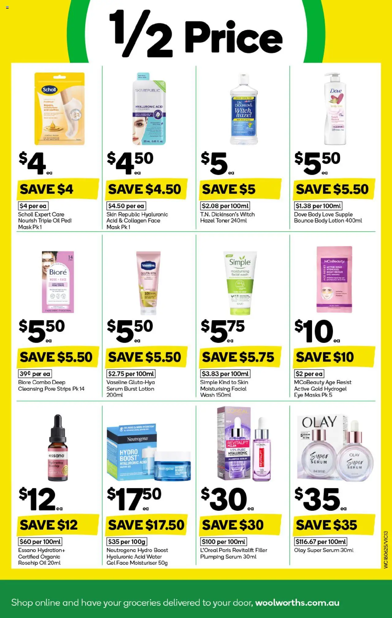 Woolworths catalogue - valid from 18.06.2025 | Page: 13 | Products: Moisturiser, Water, Collagen, Toner