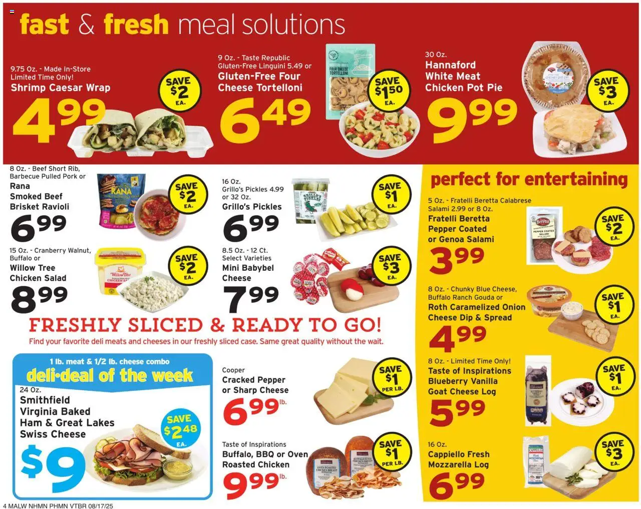 Hannaford Weekly Ad - valid from 17.08.2025 | Page: 4 | Products: Salami, Beef, Onion, Oven