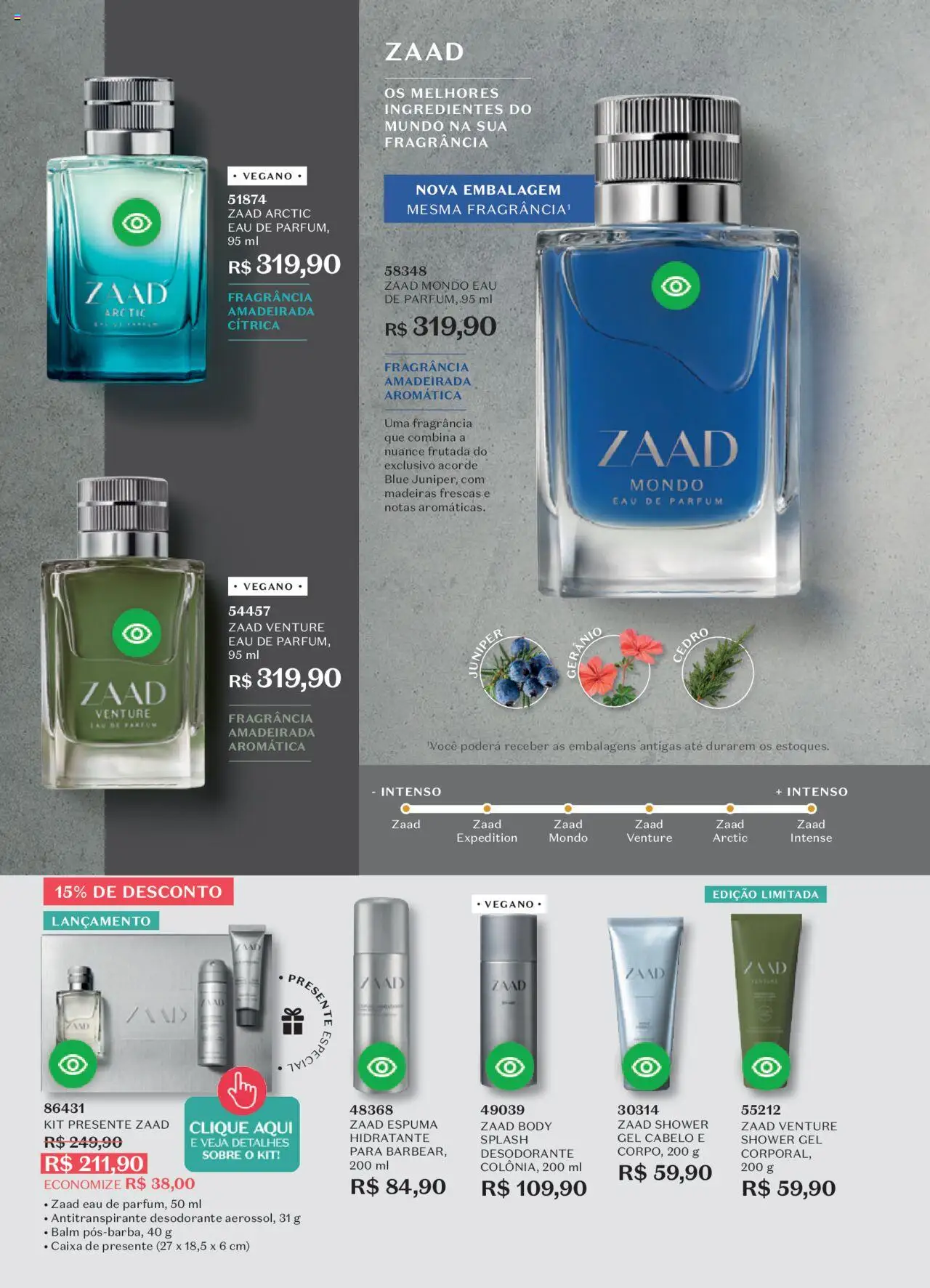 O Boticário Folheto - válido de 11.08.2025 | Página: 38 | Produtos: Madeiras, Desodorante, Caixa, Body