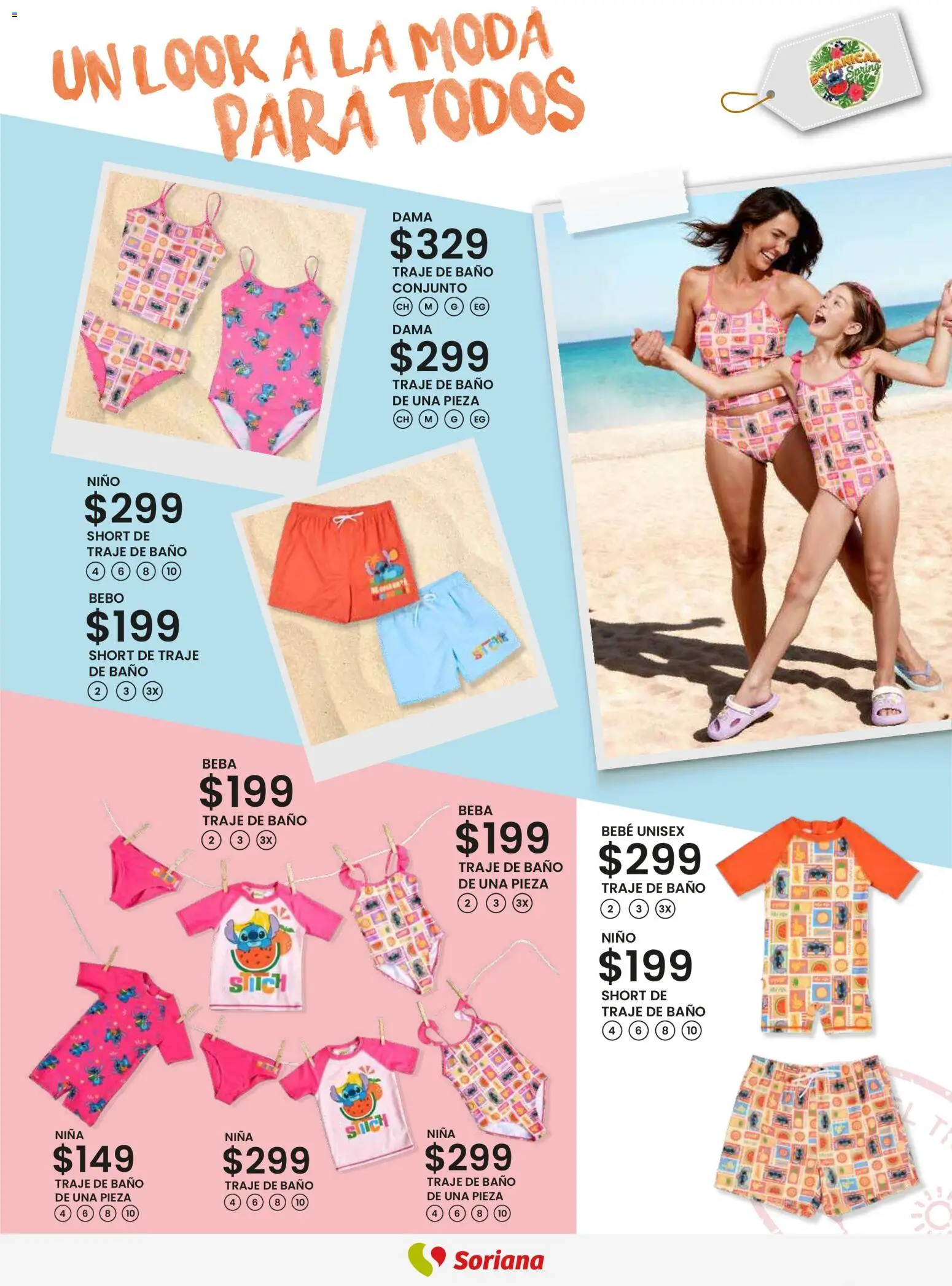 Nuevas ofertas de Soriana válidas en toda la República Mexicana desde el 12.03.2026. ¡Encuentra las mejores ofertas en Soriana Catálogo Primavera Verano Híper Nacional! | Página: 7 | Productos: Traje, Conjunto, Traje de baño, Short