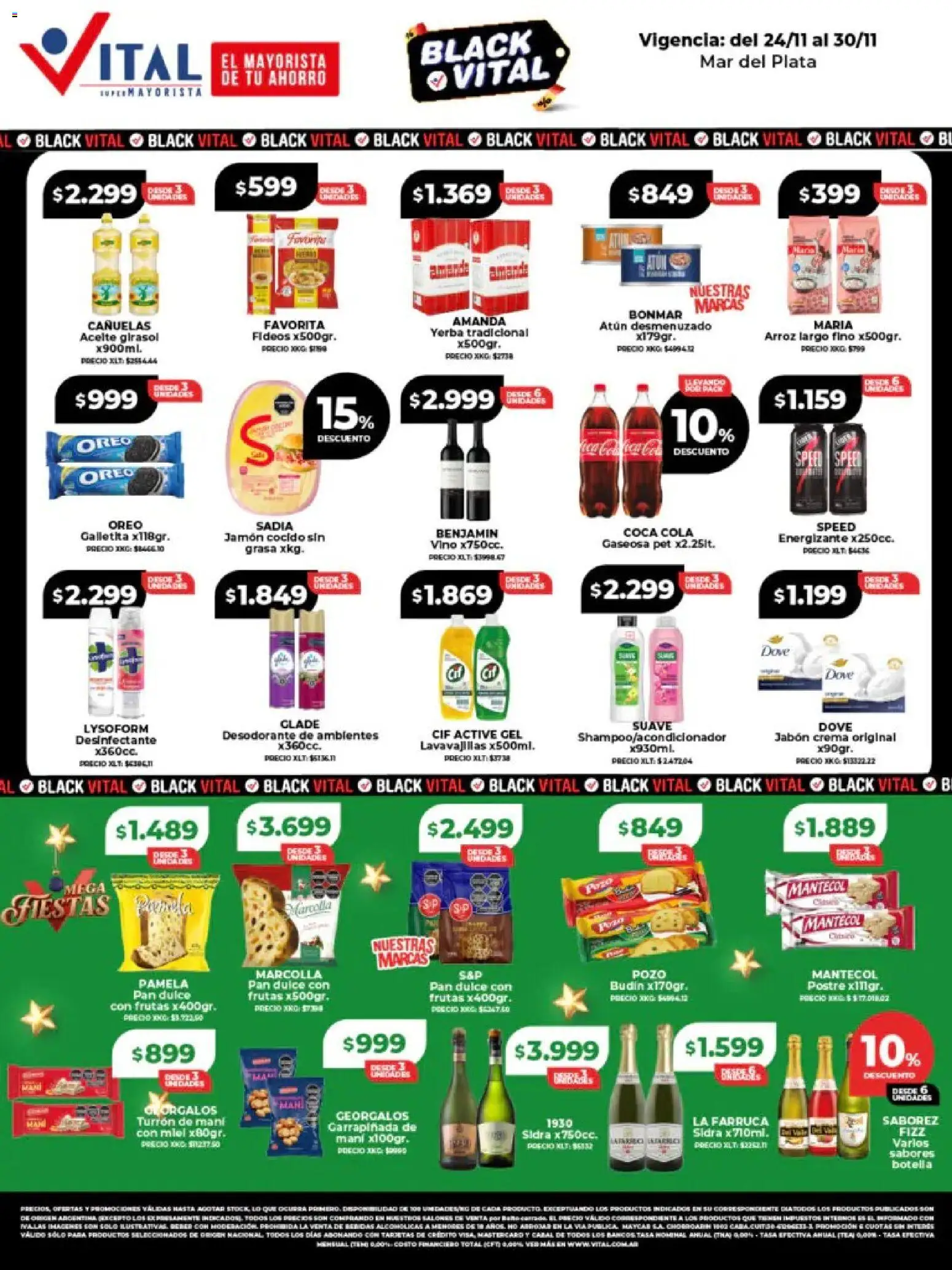 Vital - Ofertas - Mar del Plata │ válido desde el 24.11.2025 | Página: 1 | Productos: Budín, Pan, Jamón, Crema