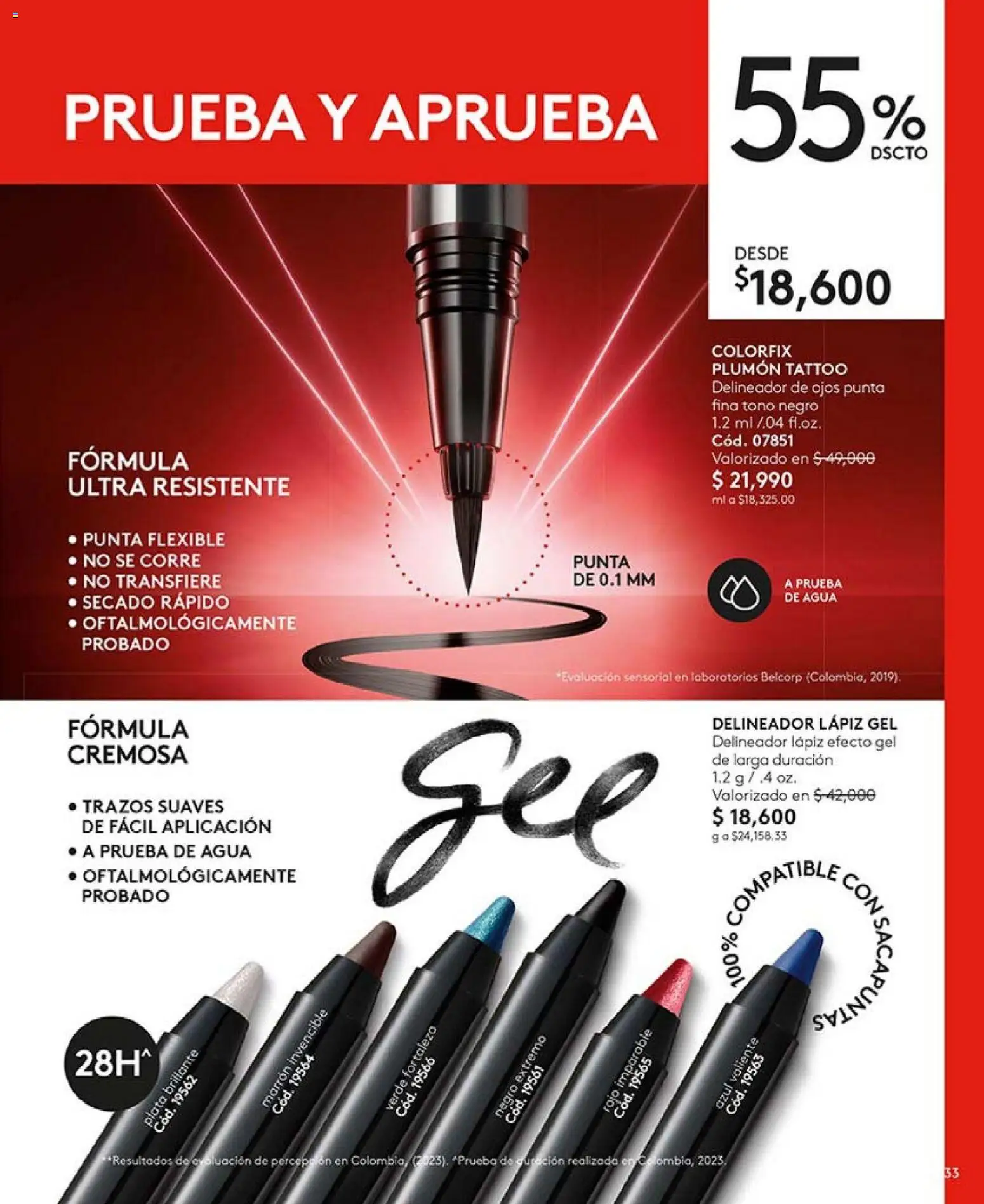 Ésika revista - valida desde el 20.02.2026 | Página: 33 | Productos: Agua, Sacapuntas, Delineador de ojos, Delineador