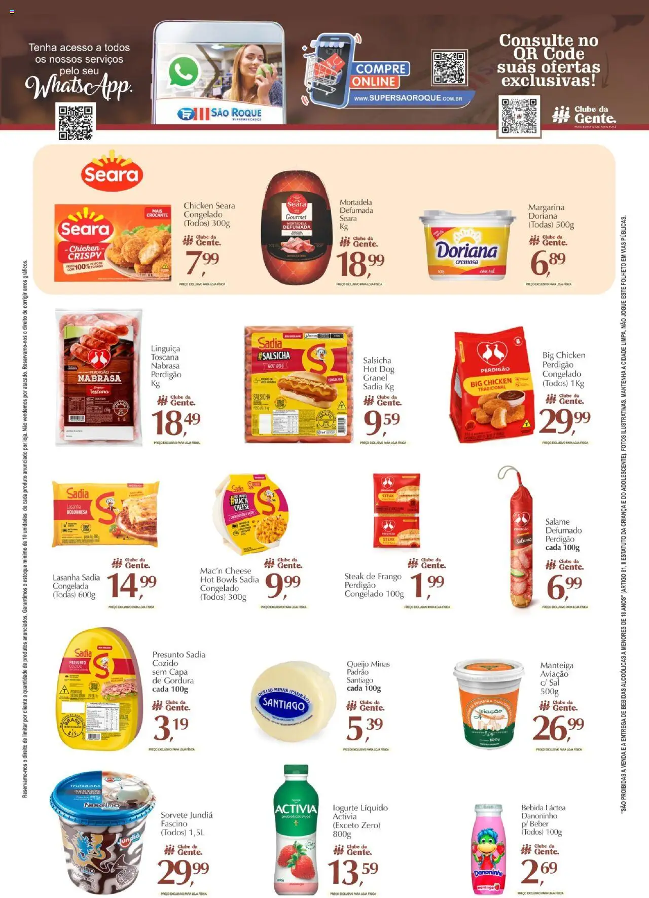 São Roque Supermercados Folheto - válido de 19.09.2025 | Página: 4 | Produtos: Presunto, Sorvete, Sal, Frango