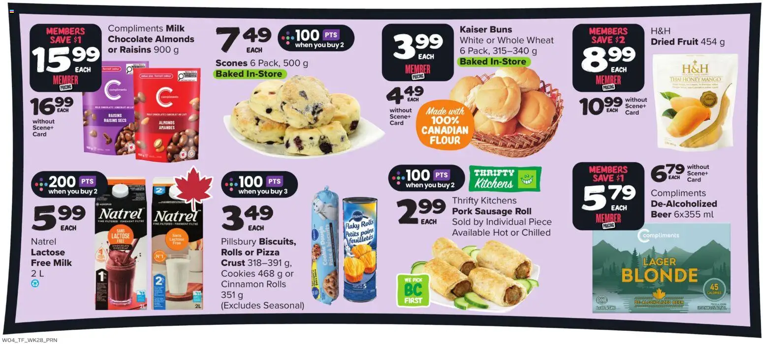 Thrifty Foods flyer valid from 06.11.2025 | Page: 12 | Products: Cookies, Chocolate, Pizza, Pork