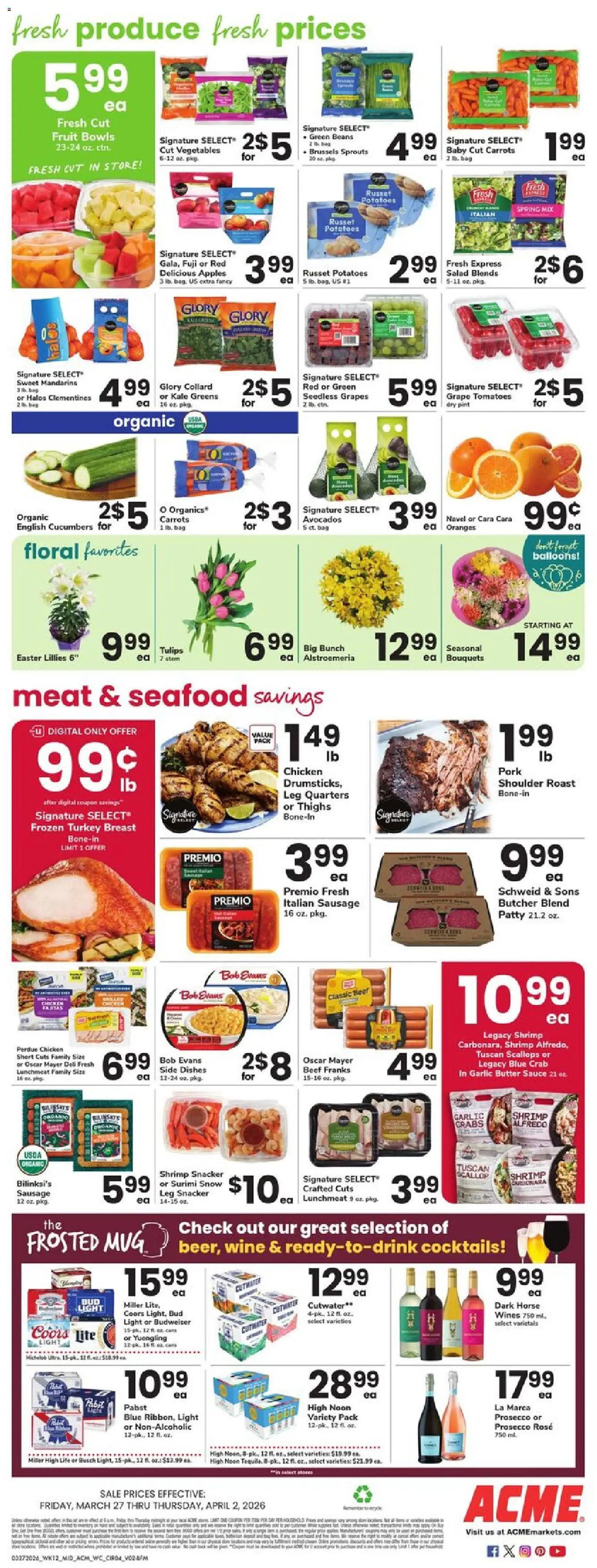 Acme Weekly Ad - PA - valid from 27.03.2026 | Page: 4 | Products: Oranges, Tomatoes, Cucumbers, Bag