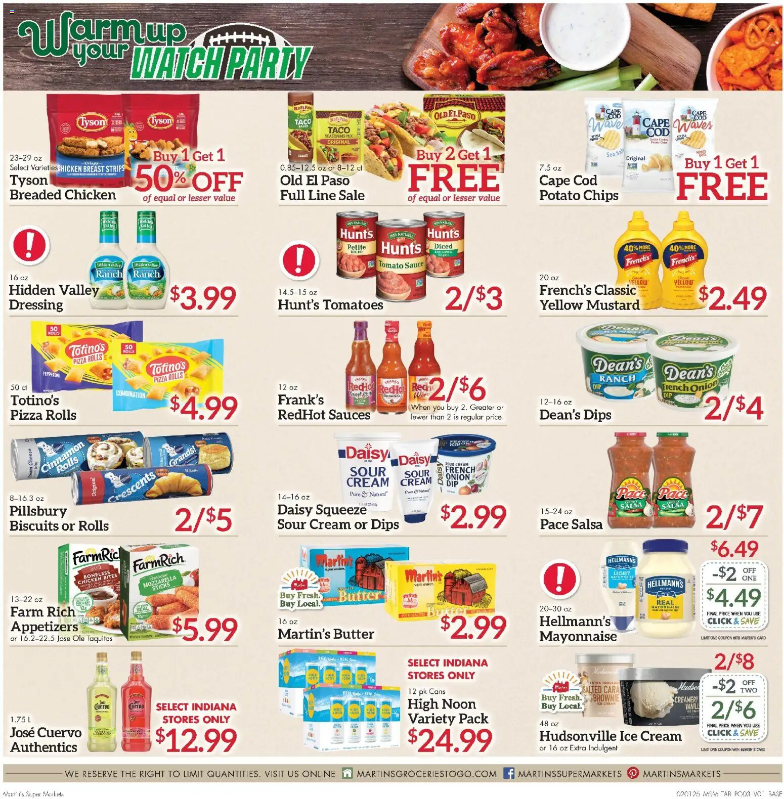 Martin’s - Next Ad - IN - valid from 01.02.2026 | Page: 3 | Products: Butter, Pizza, Chips, Onion
