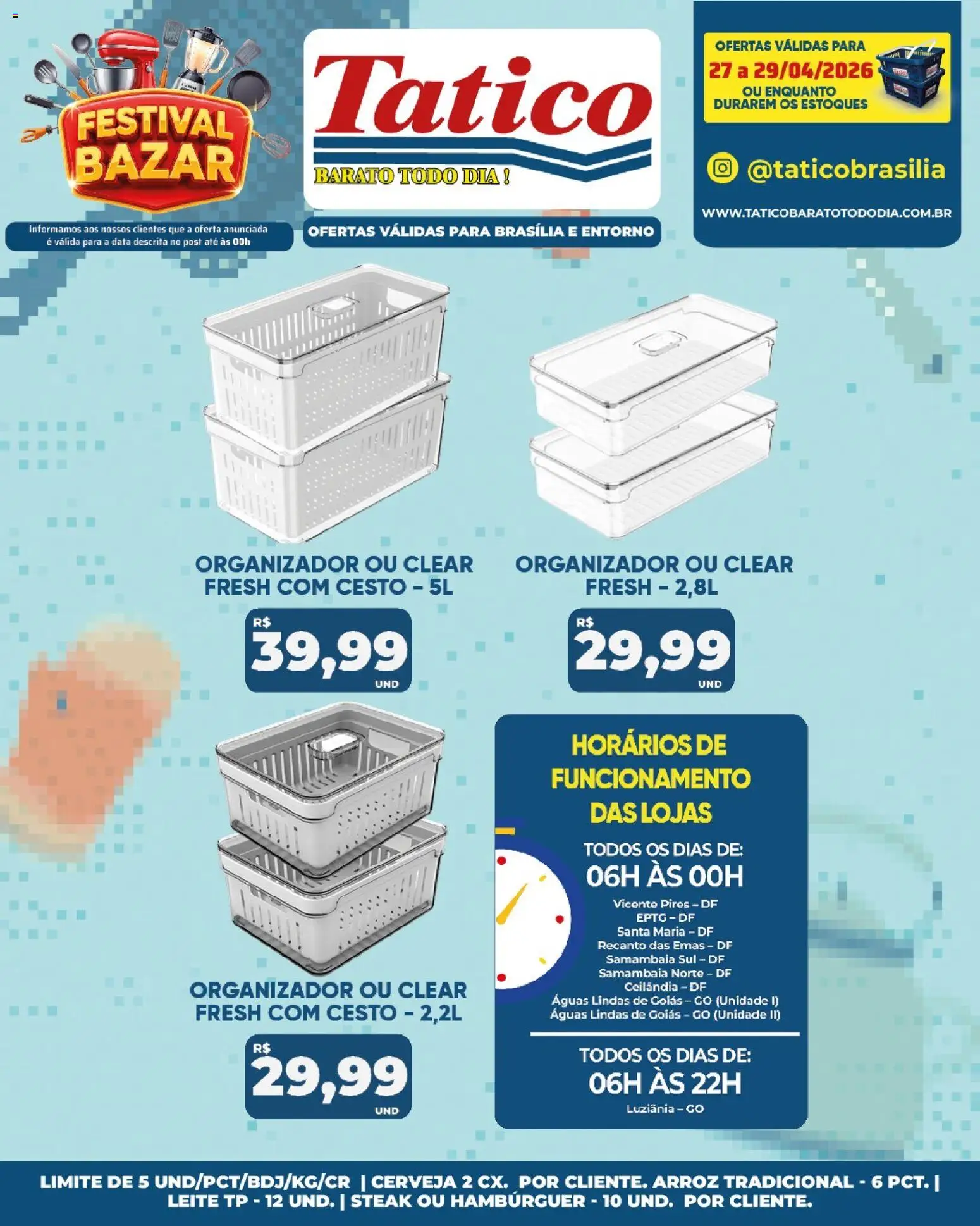 Tatico Folheto - válido de 28.04.2026 | Página: 41 | Produtos: Organizador, Cerveja, Arroz, Hambúrguer