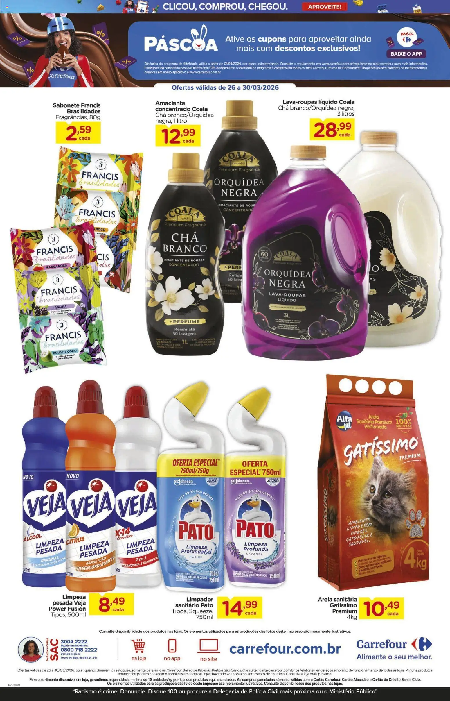 Carrefour Bairro Folheto - válido de 26.03.2026 | Página: 3 | Produtos: Coco, Cloro, Amaciante de roupas, Roupas