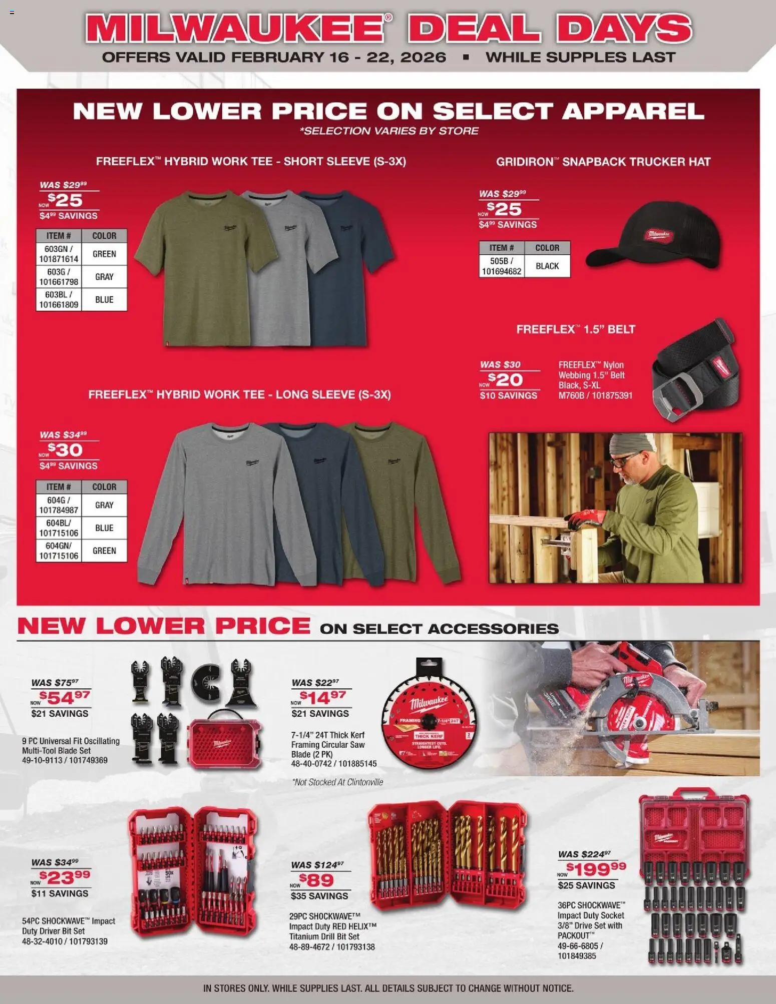 Mills Fleet Farm Milwaukee Days - valid from 16.02.2026 | Page: 4 | Products: Saw, Circular Saw, Hat, Belt