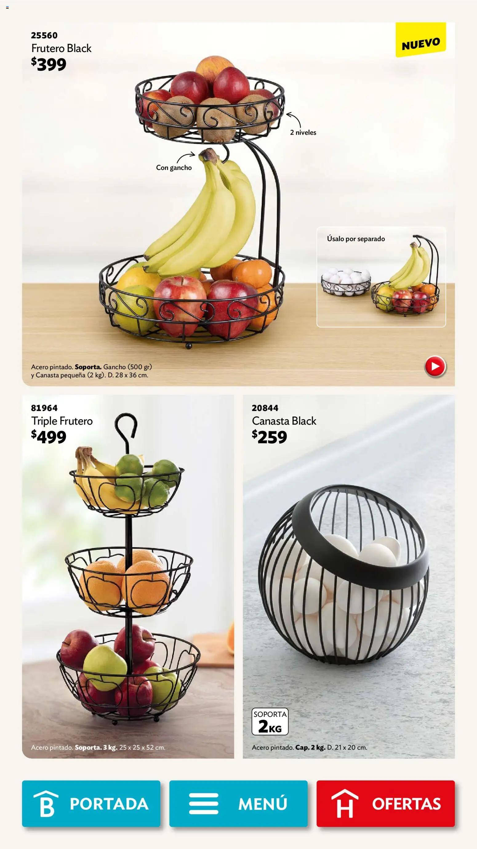 Nuevas ofertas de Betterware válidas en toda la República Mexicana desde el 03.11.2025. ¡Encuentra las mejores ofertas en Betterware campaña 11 2025! | Página: 61 | Productos: Frutero, Canasta